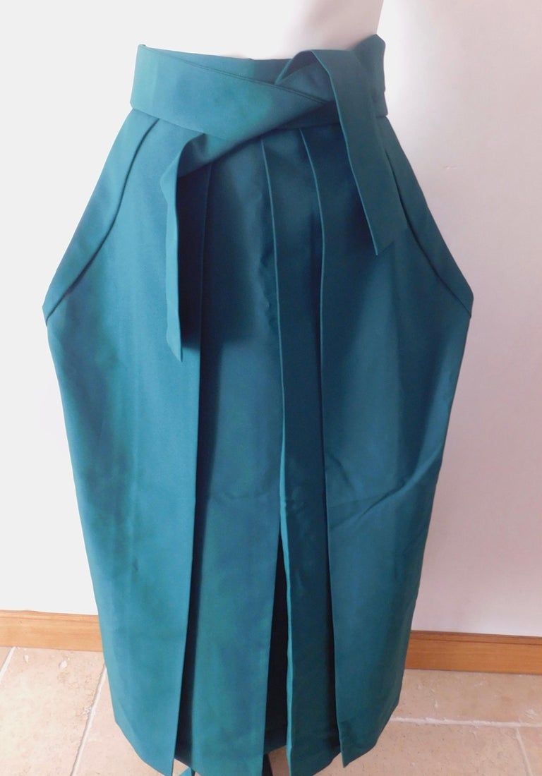 Vintage Japanese Green Hakama Skirt For Sale at 1stDibs