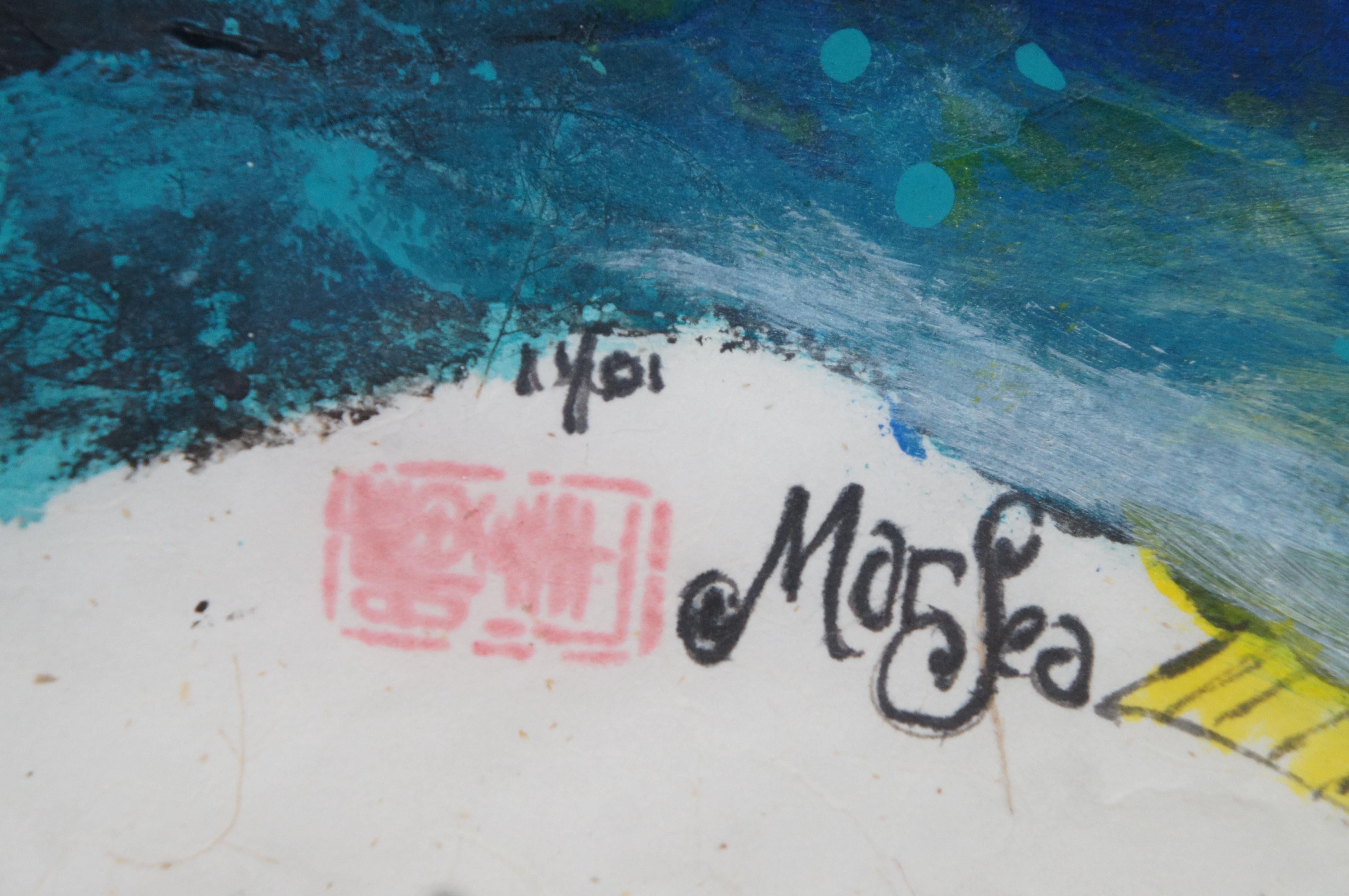 Vintage Japanese Gyotaku Mahi Mahi Dolphin Fish Nautical Print Mar Sea