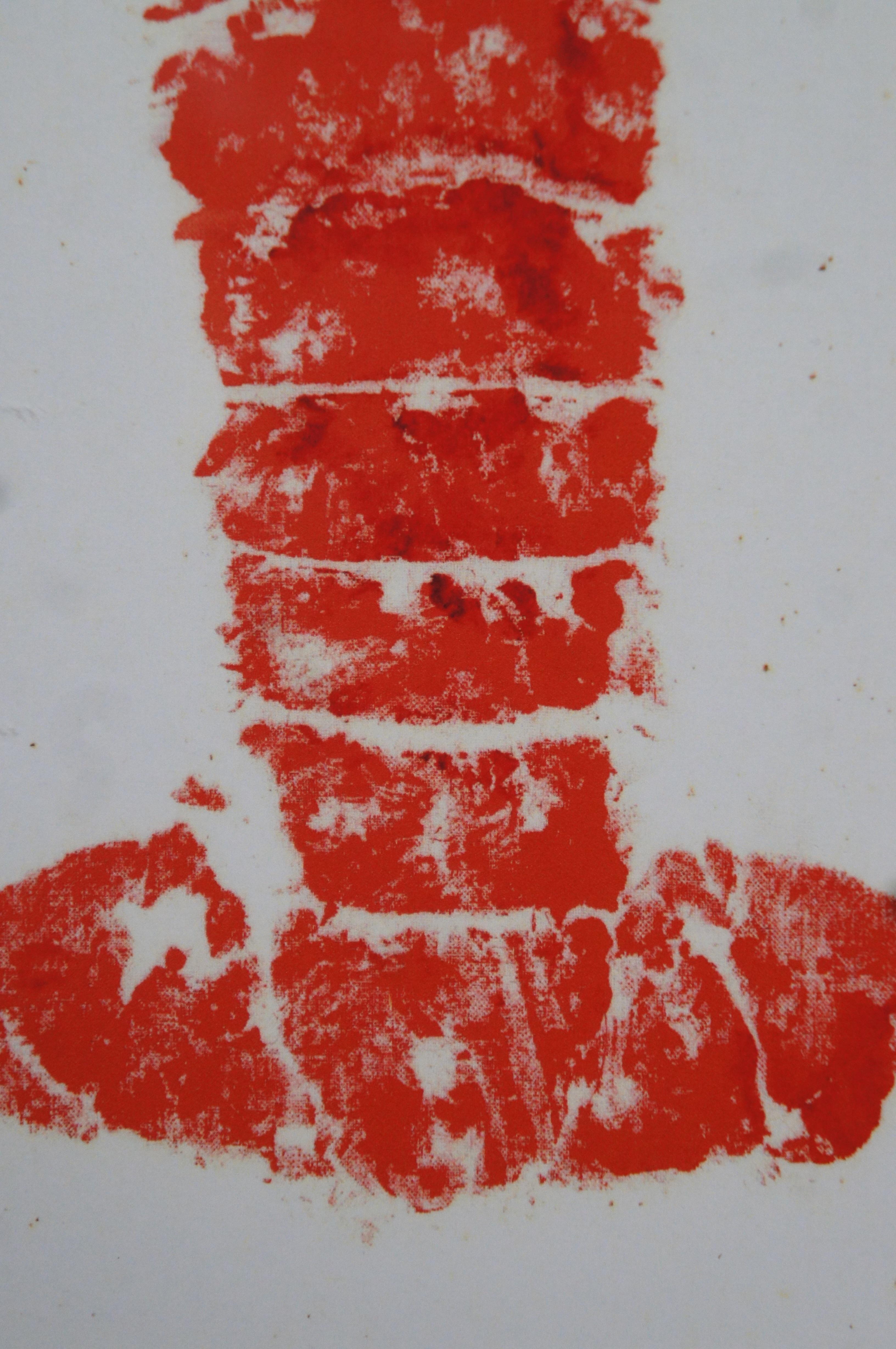 Vintage Japanese Gyotaku Natuical Red Lobster Ocean Shellfish Print For Sale 5