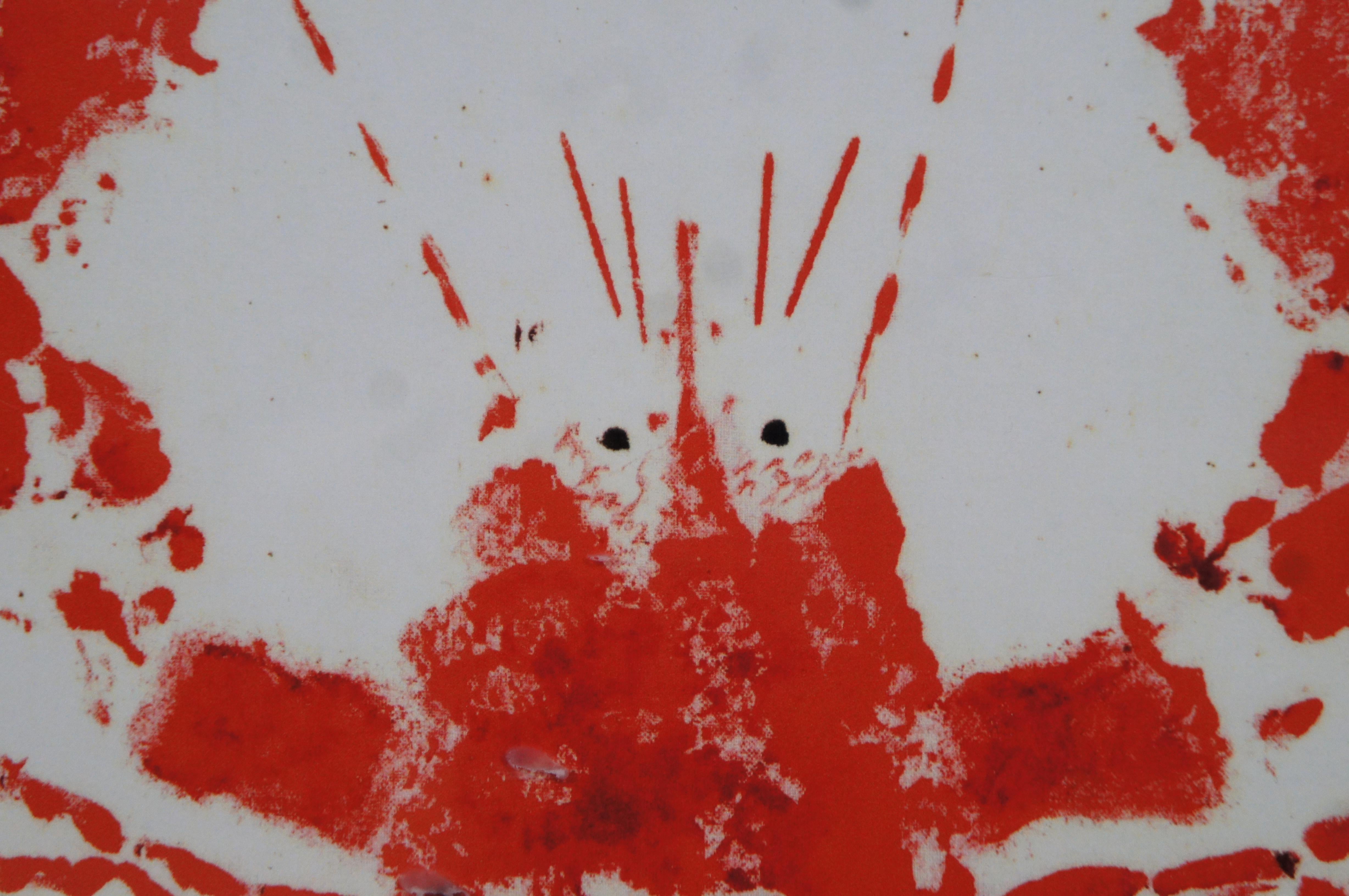 Vintage Japanese Gyotaku Natuical Red Lobster Ocean Shellfish Print For Sale 3