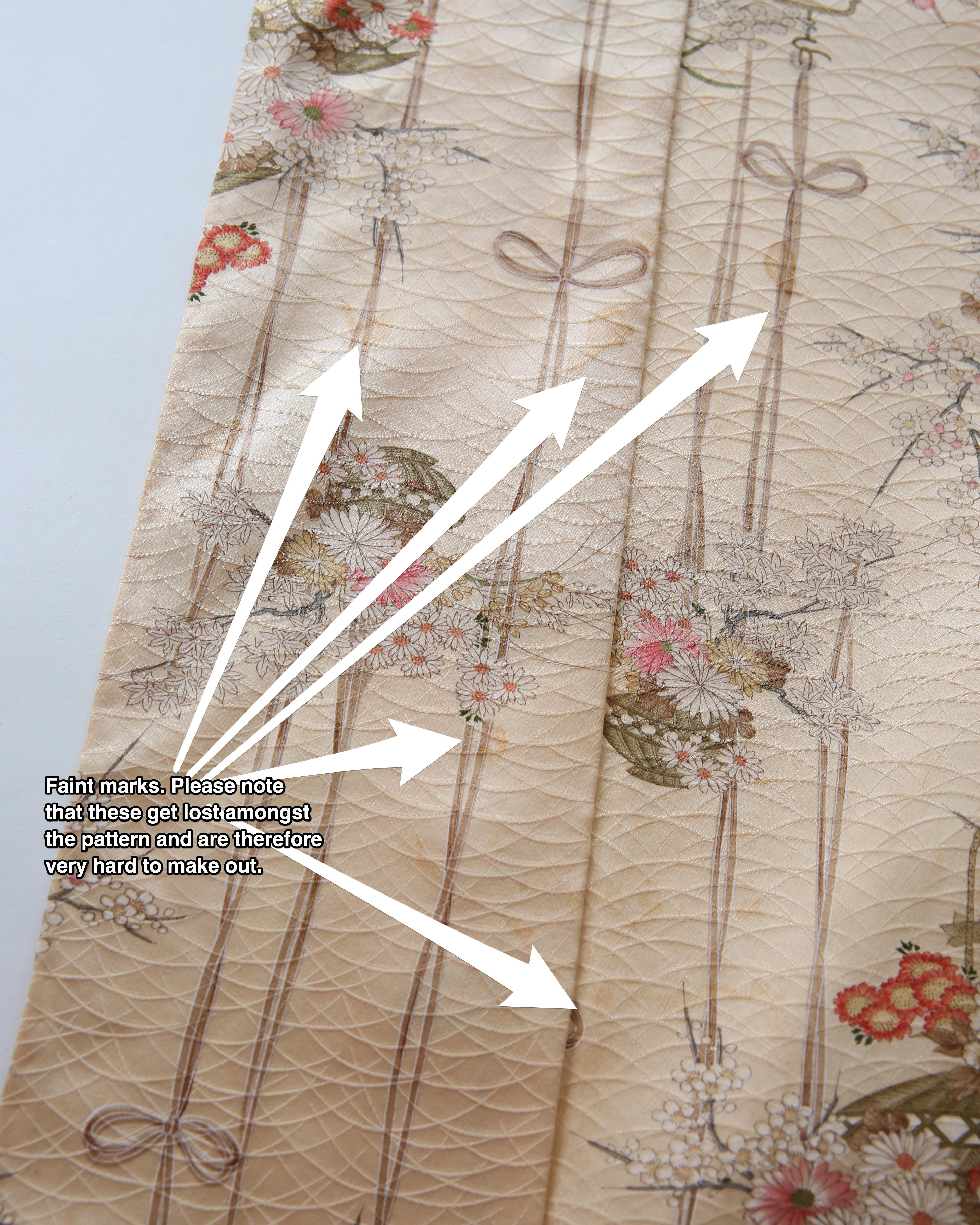 Vintage Japanisch Hand Made Pfirsich floral Seide über Mantel maxi Robe Kleid Kimono im Angebot 6