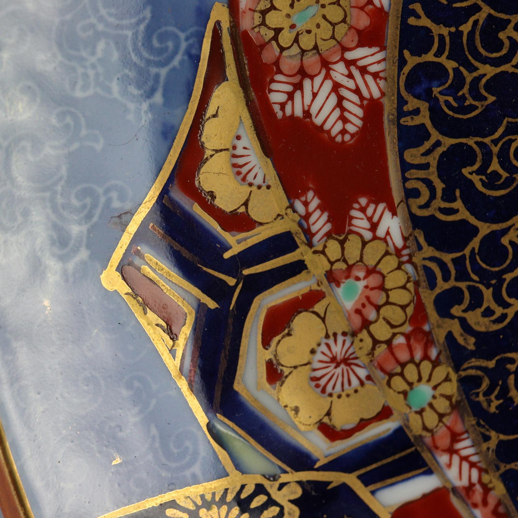 Fired Antique Japanese Meiji Imari Porcelain Charger, 20th Century