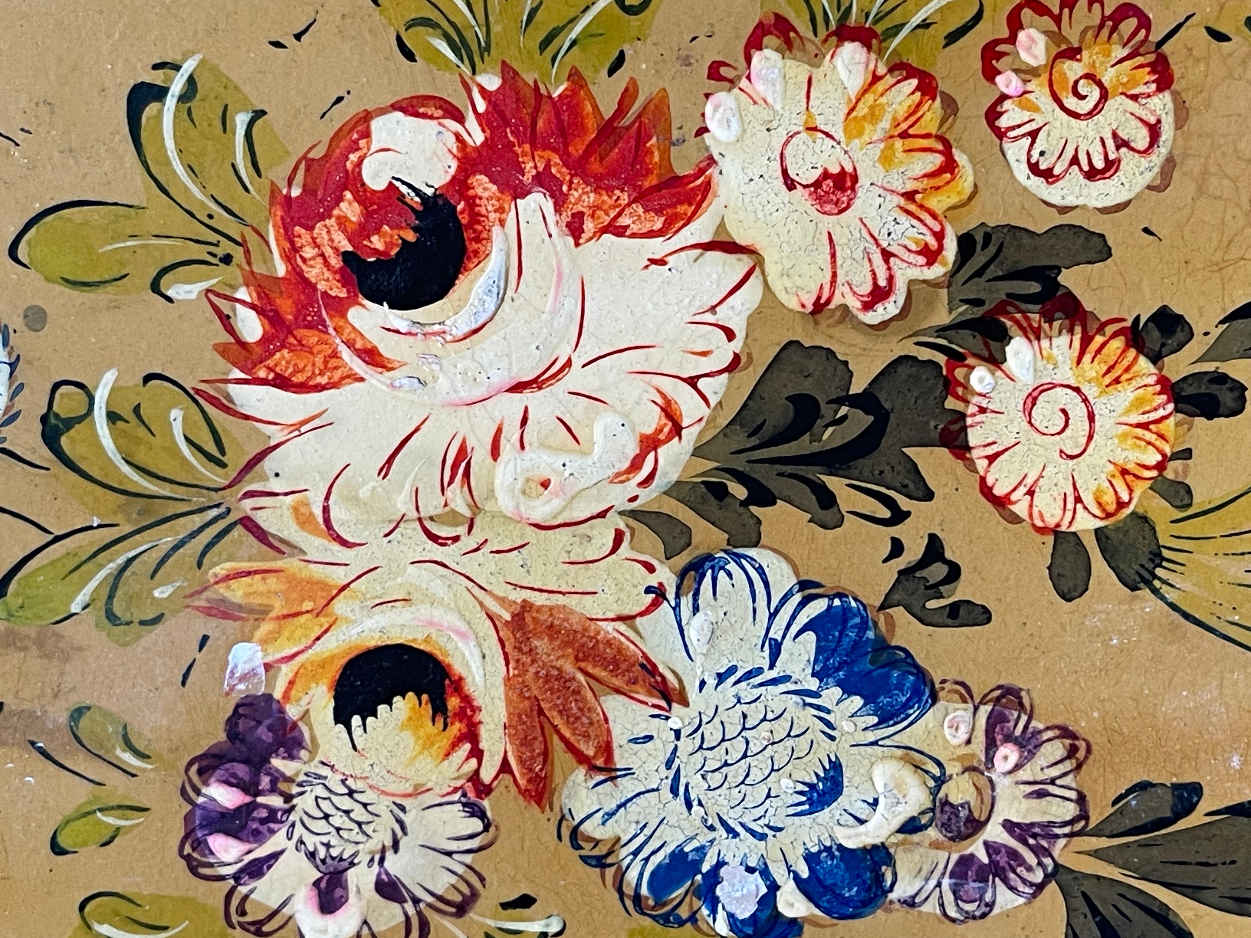 Bandeja de servir japonesa vintage pintada a mano Japonés en venta