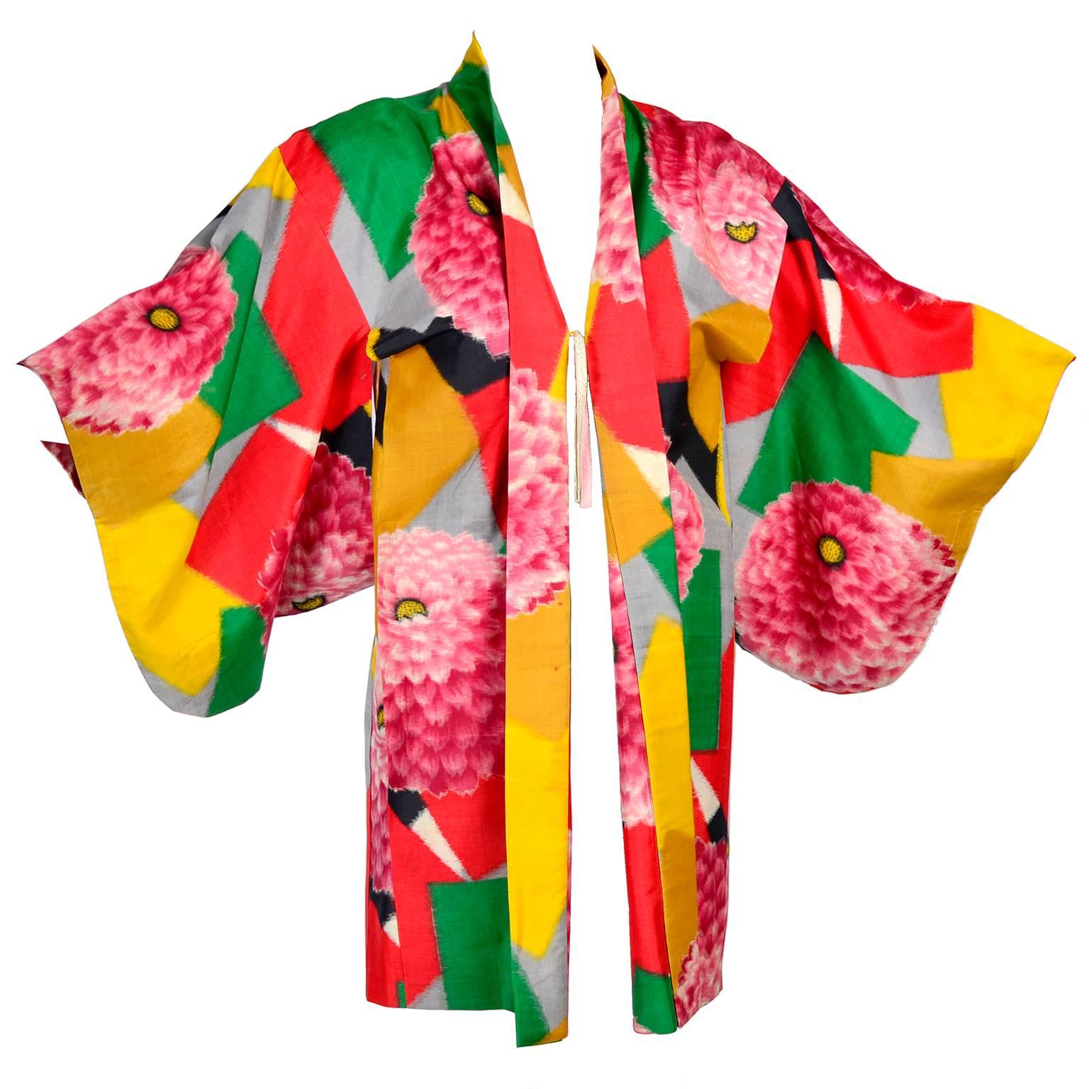 Japanese haori dochugi kimono blue stripes kimono jacket /kimono cardigan/vintage kimono robe/#297