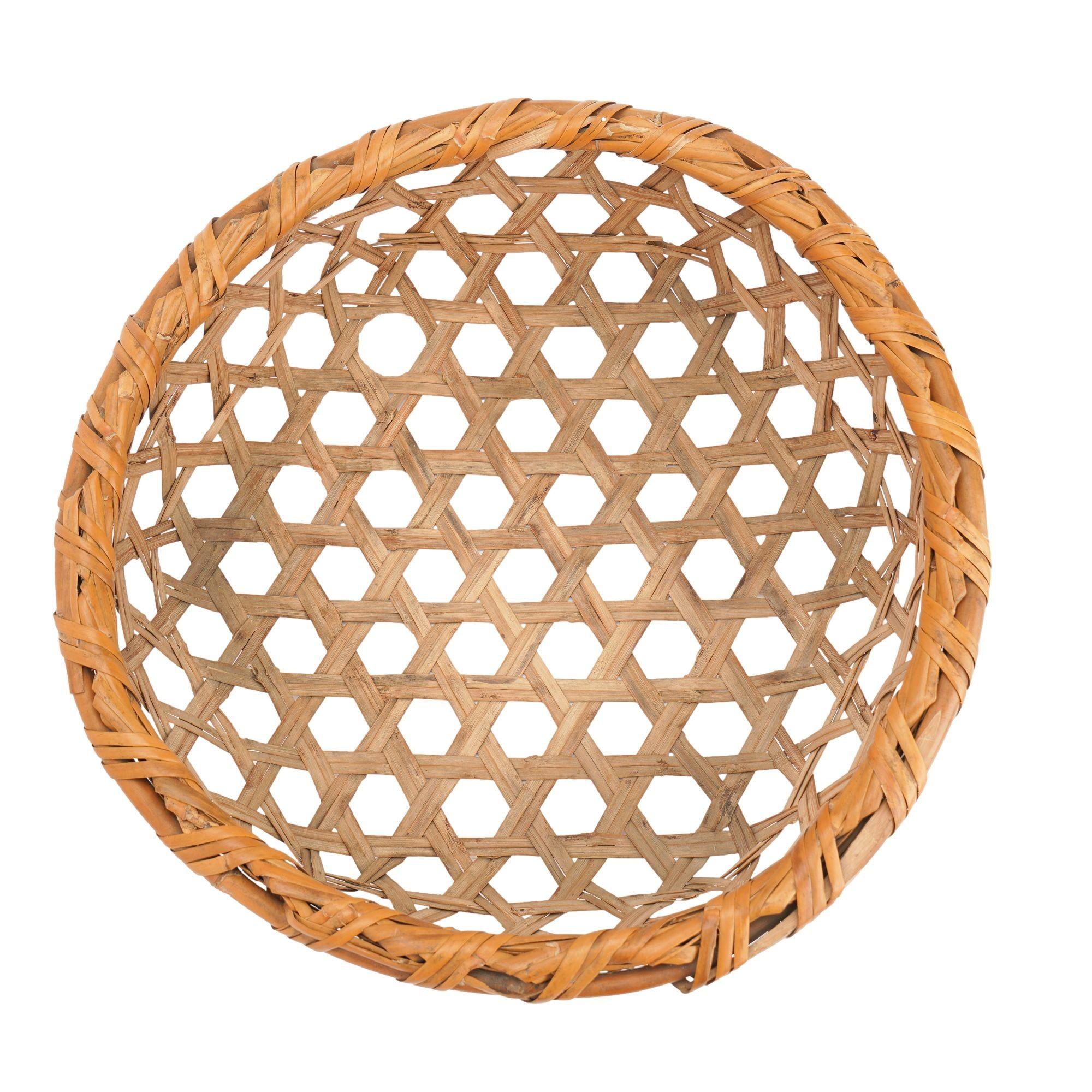 Vieille corbeille japonaise hexagonale en bambou tissé Bon état - En vente à Kenilworth, IL