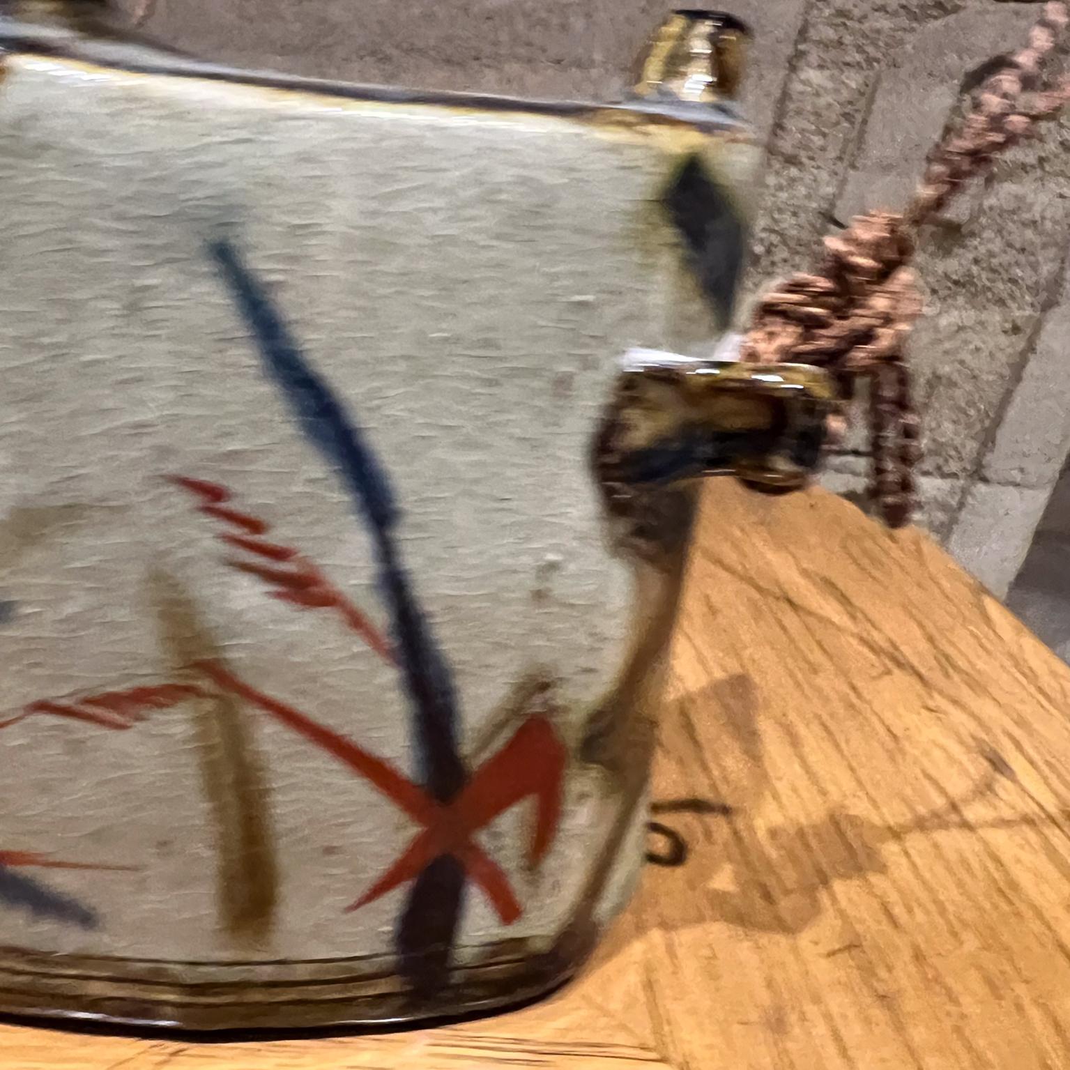 Japanisches glasiertes Vintage-Keramikgefäß mit Hip Flask-Gefäß im Angebot 2