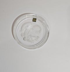 Vintage Japanese Hoya Rare Crystal Dragon Wine Bottle Coaster New in Box