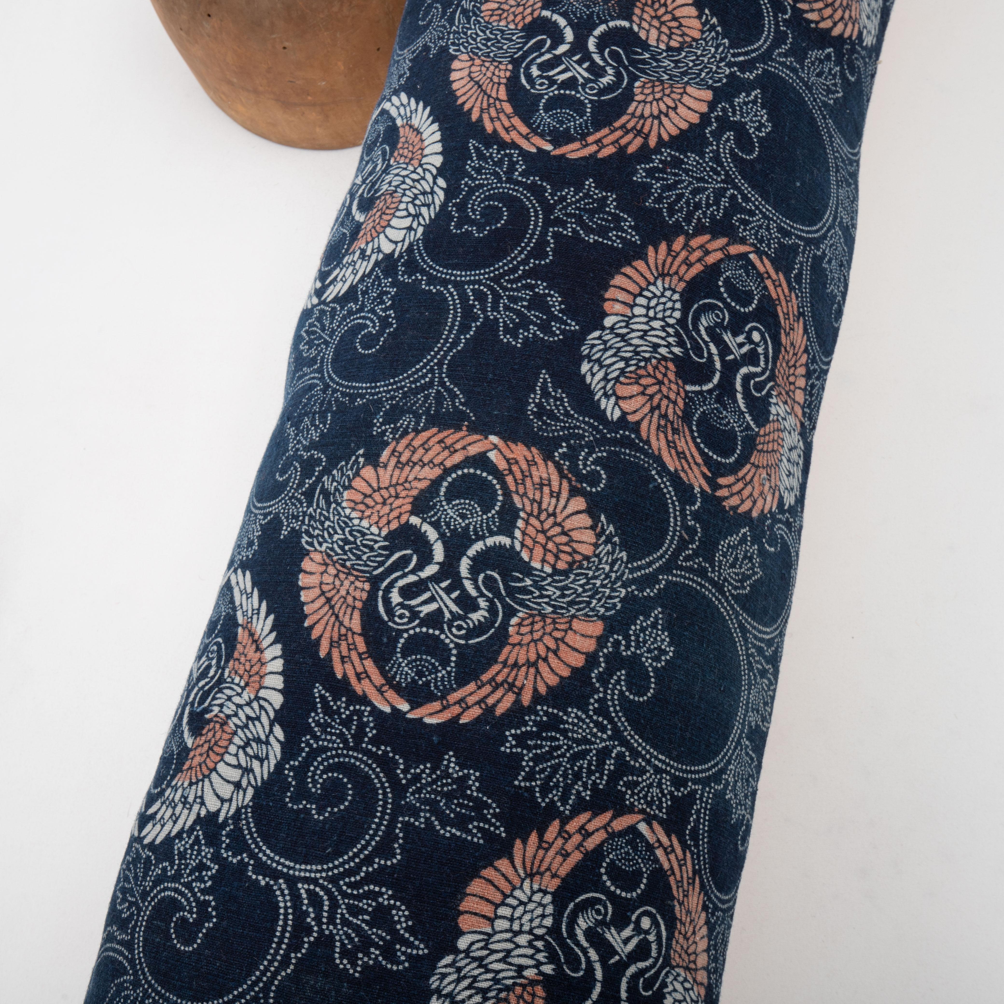 Coton Taie d'oreiller vintage japonaise en batik indigo en vente
