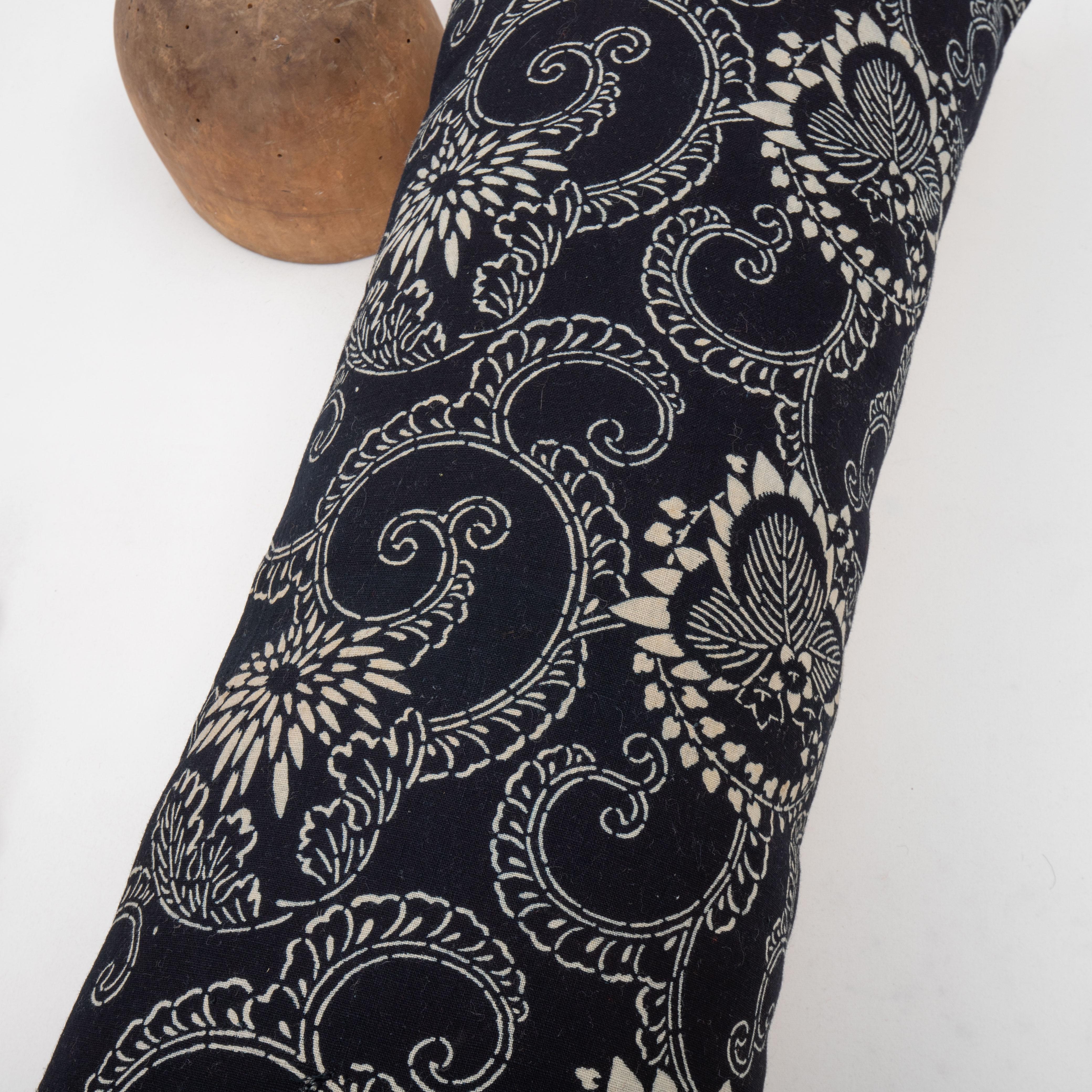 Coton Taie d'oreiller vintage japonaise en batik indigo en vente