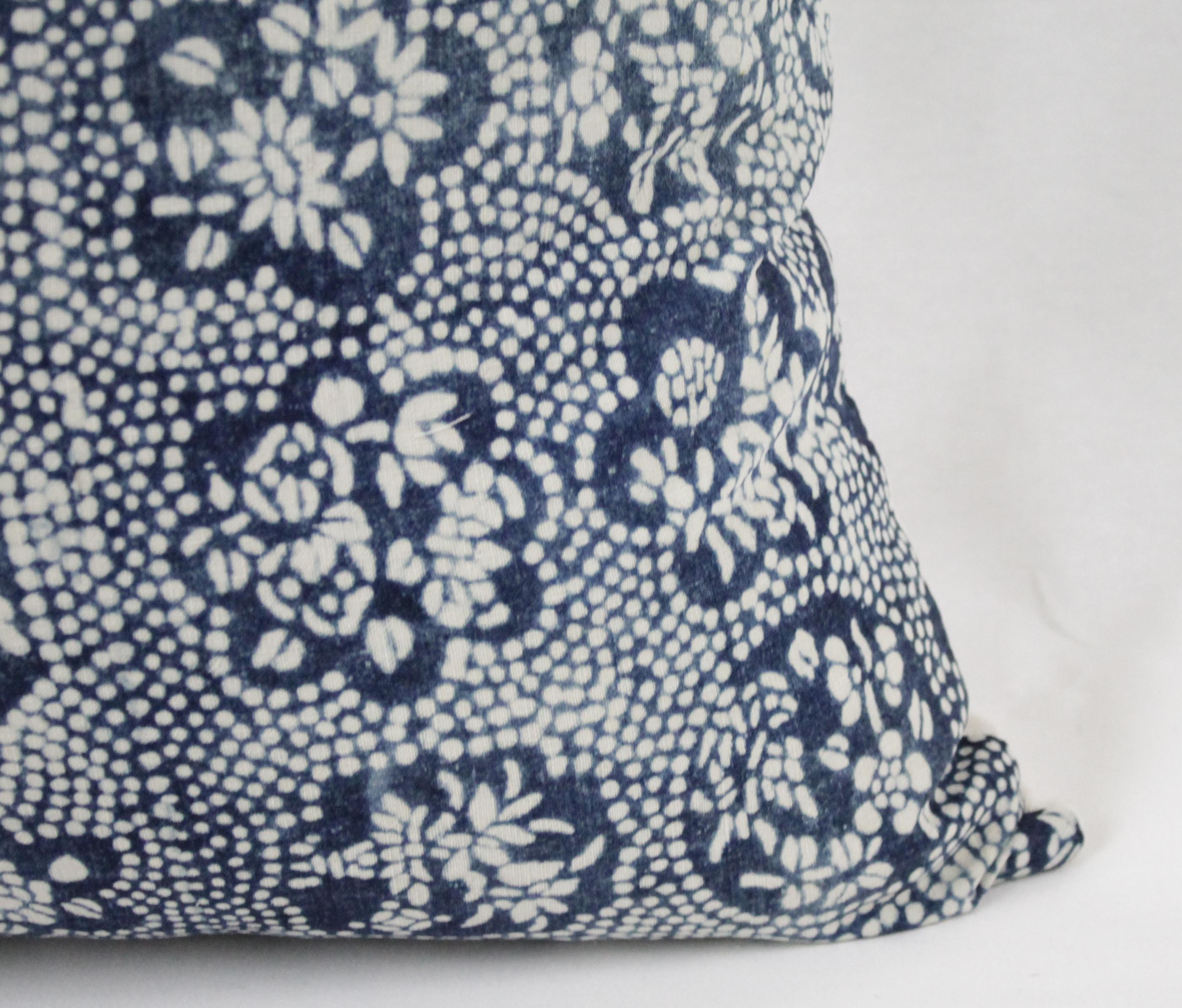 Vintage Japanese Indigo Batik Style Pillow 7