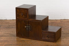 Vintage Tansu Staircase Side Cabinet