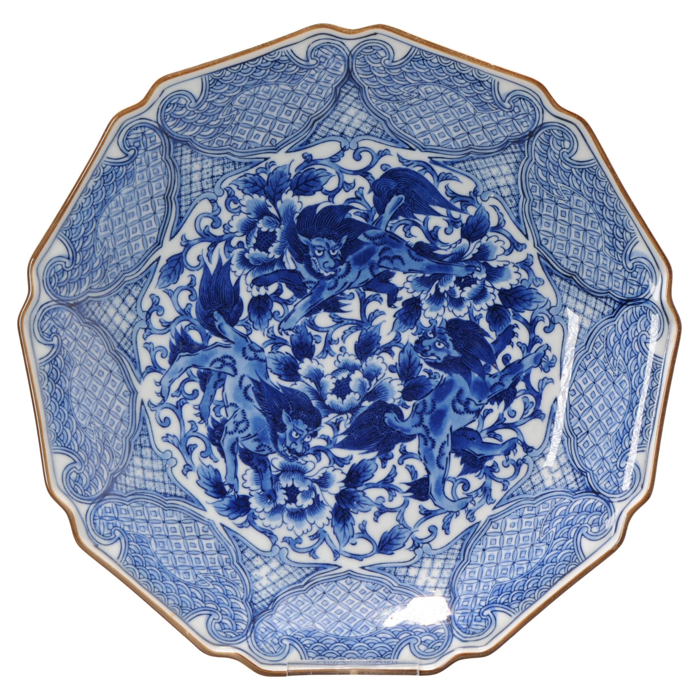 Figures de chargeur kakiemon japonaises vintage, fleurs de lion, 20e siècle