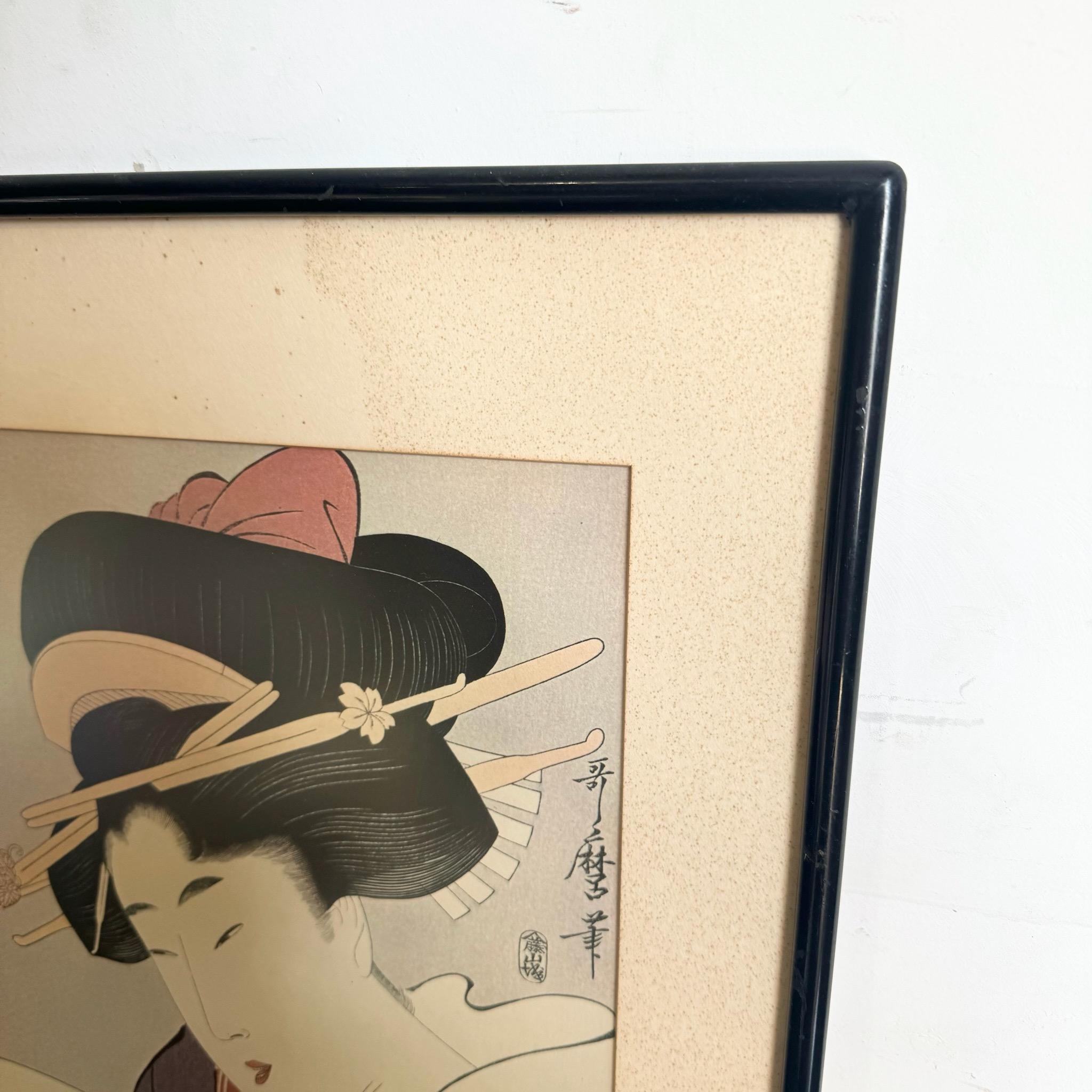 20th Century Vintage Japanese Kitagawa Utamaro Japanese Print For Sale