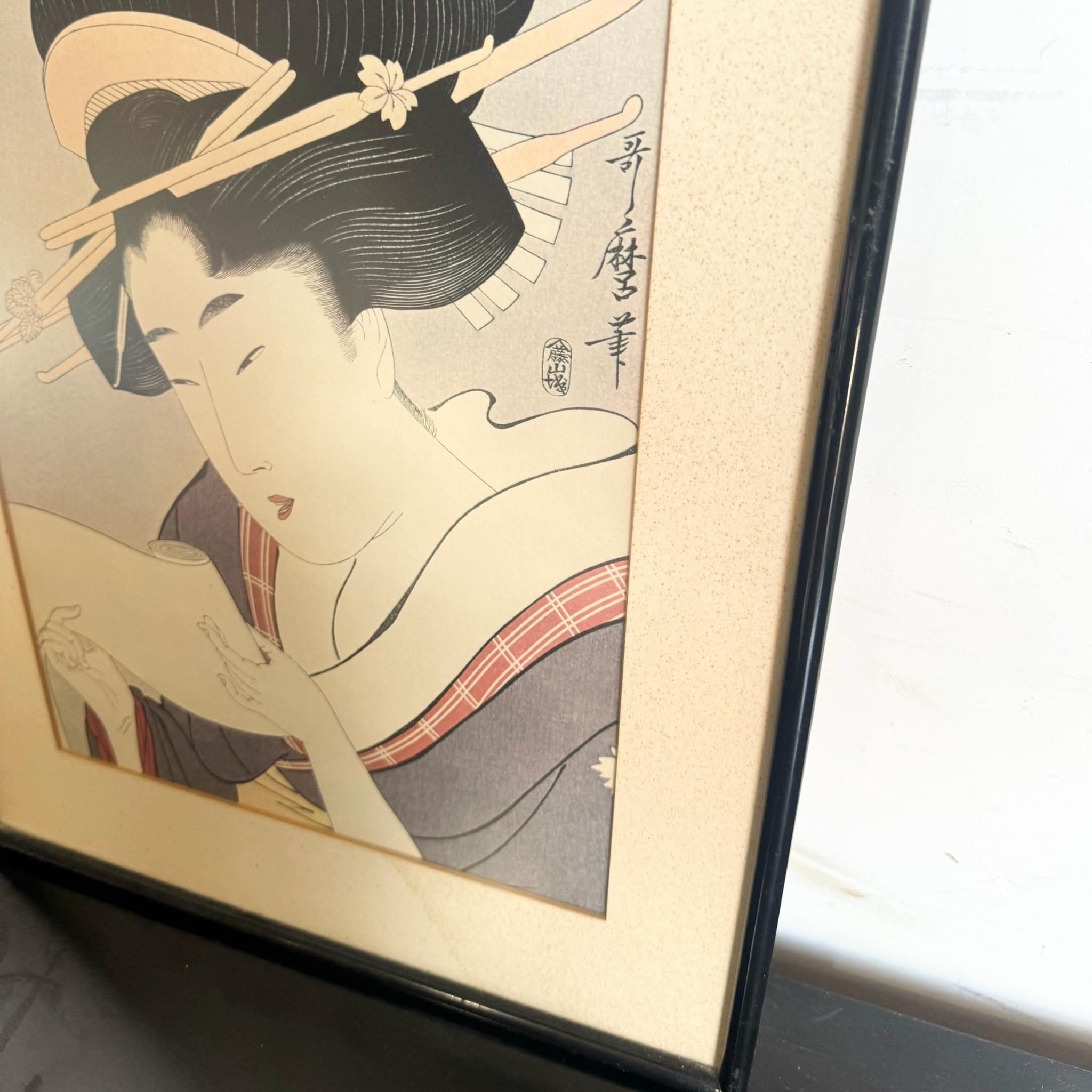 Paper Vintage Japanese Kitagawa Utamaro Japanese Print For Sale