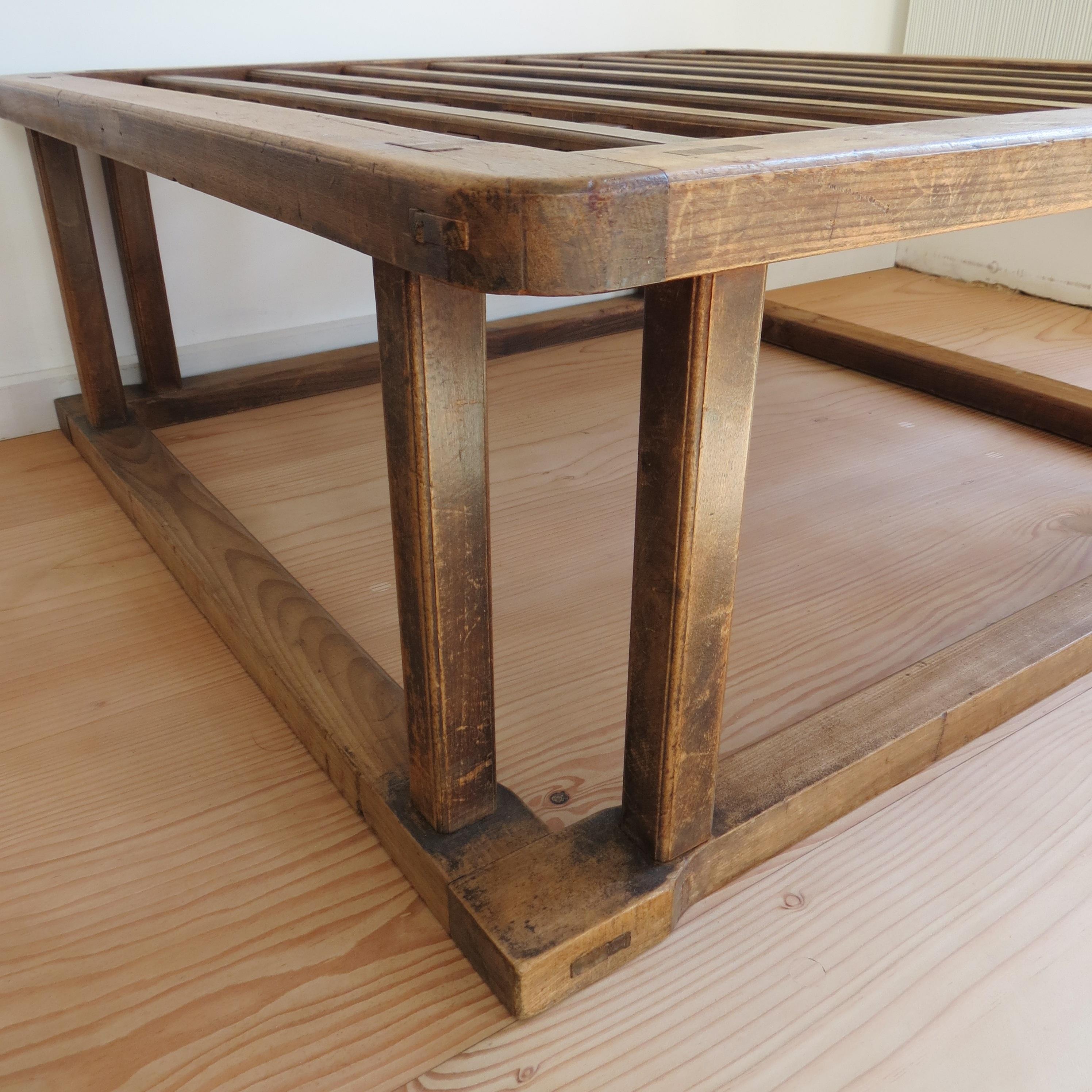 Vintage Japanese Kotatsu Table Japanese Coffee Table Hinoki Wood with Glass top 4