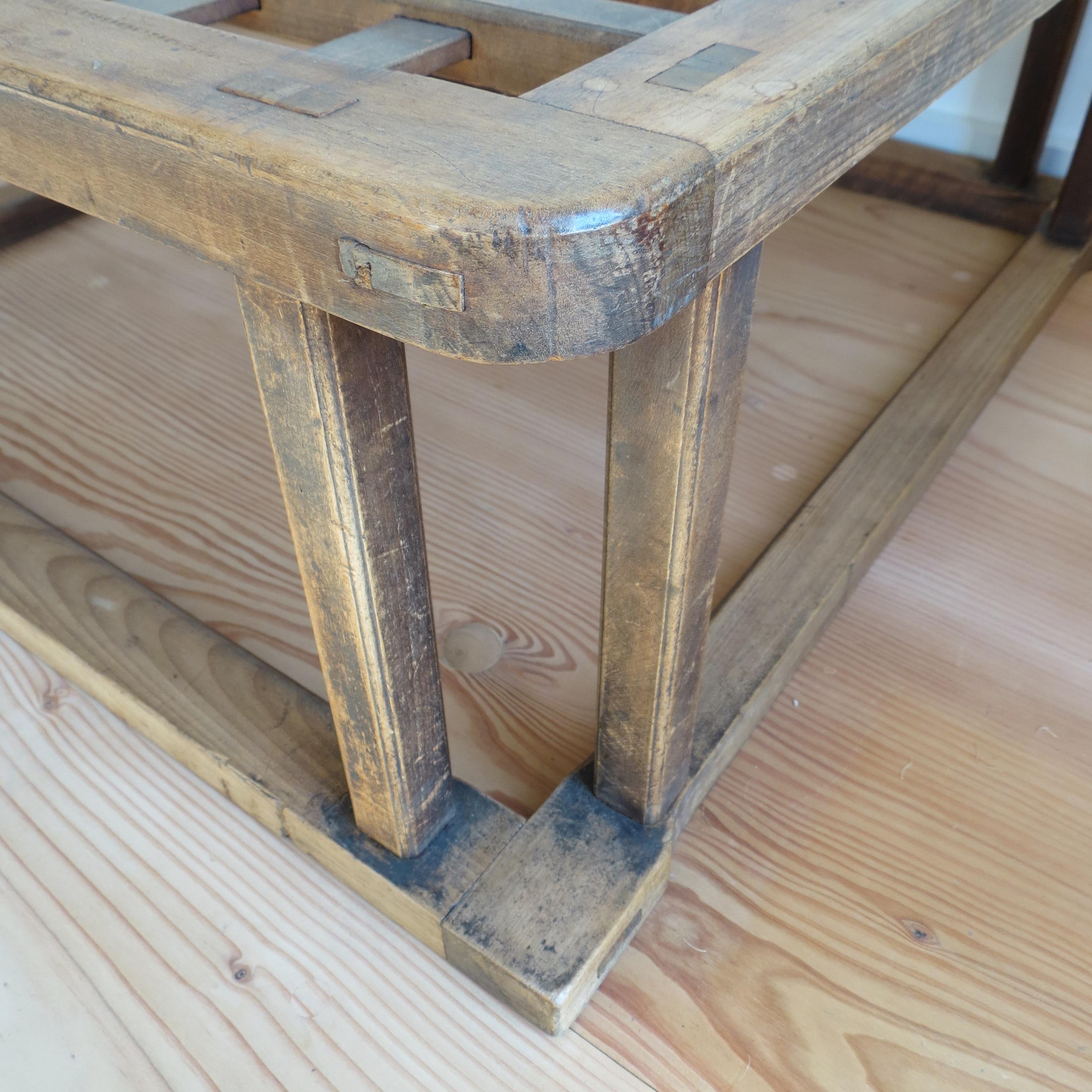 Vintage Japanese Kotatsu Table Japanese Coffee Table Hinoki Wood with Glass top 7