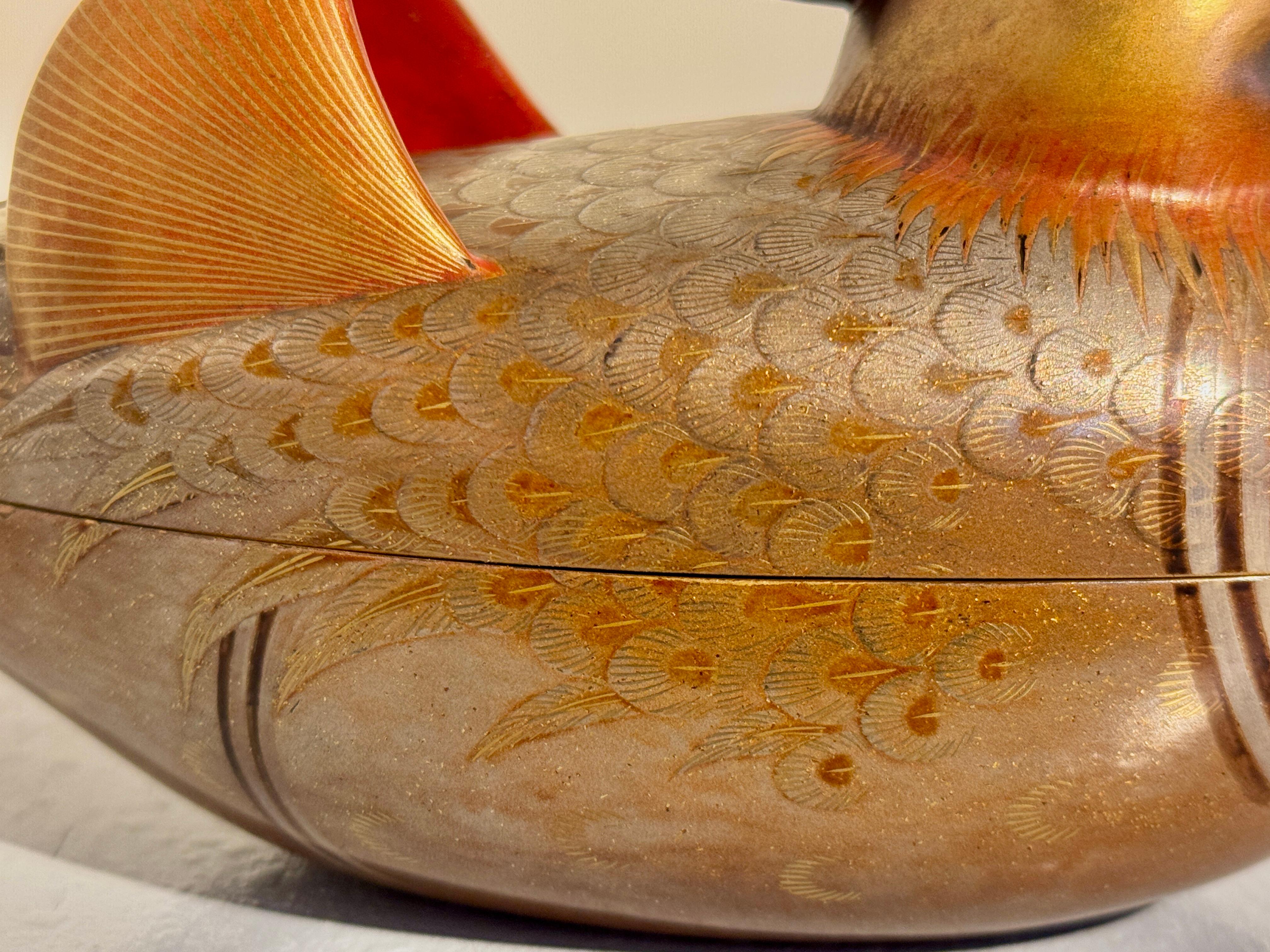 Vintage Japanese Lacquer Duck Box by Zohiko, Showa Era, Mid 20th Century, Japan For Sale 7