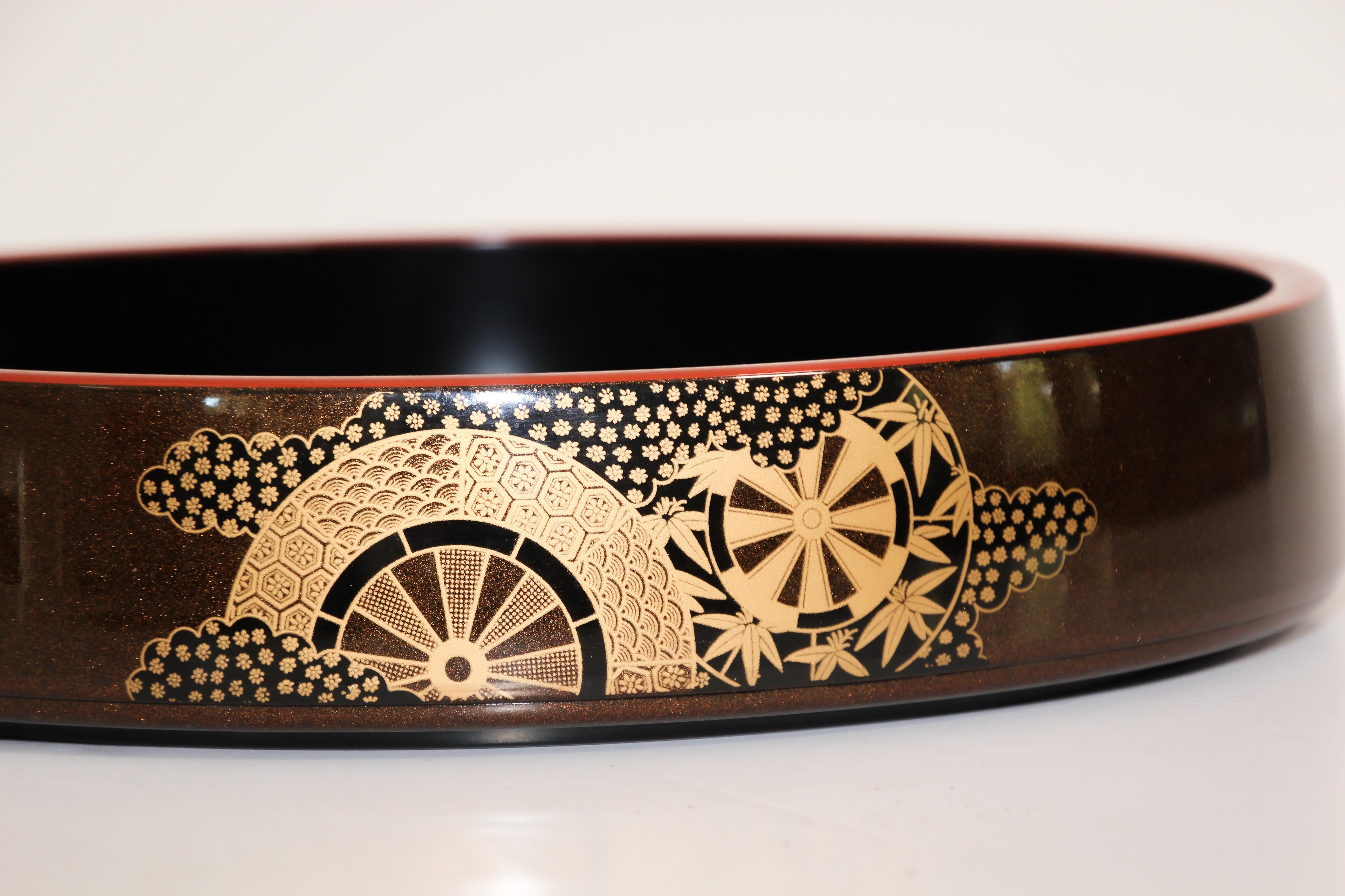 Japonisme Vintage Japanese Lacquered Serving Tray