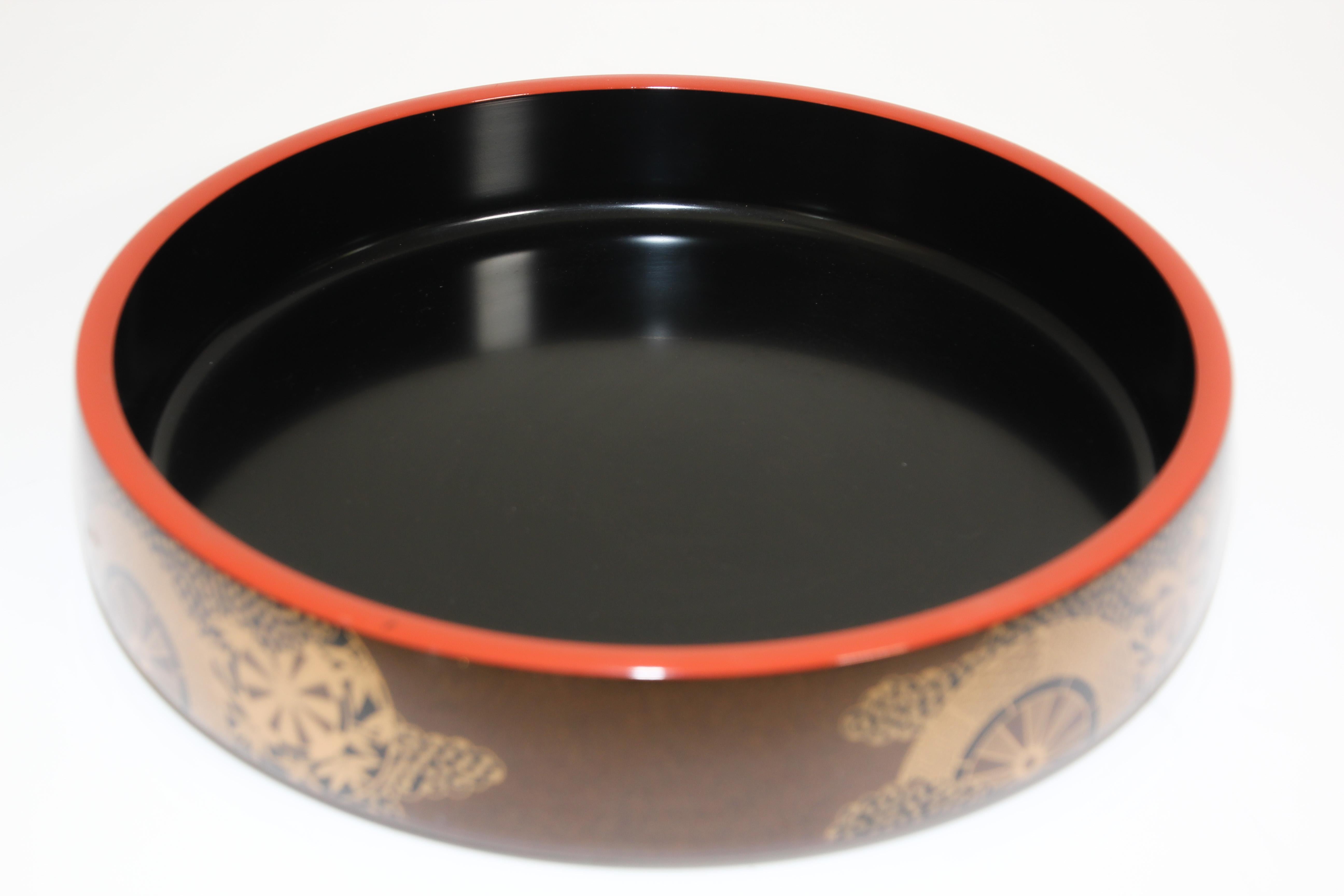 Vintage Japanese Lacquered Serving Tray 1