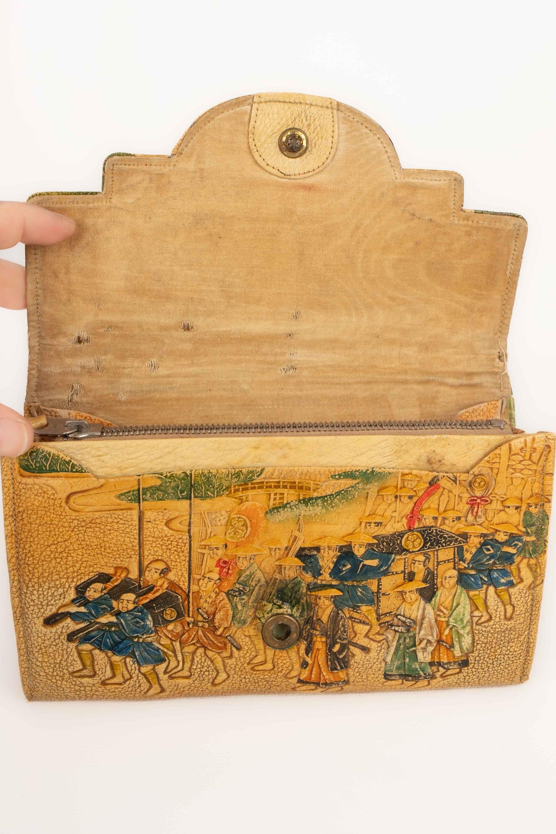 Vintage Japanese Leather Handbag, 1930s 3