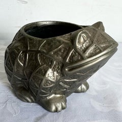 Vintage Japanese Metal Frog Vase/Planter