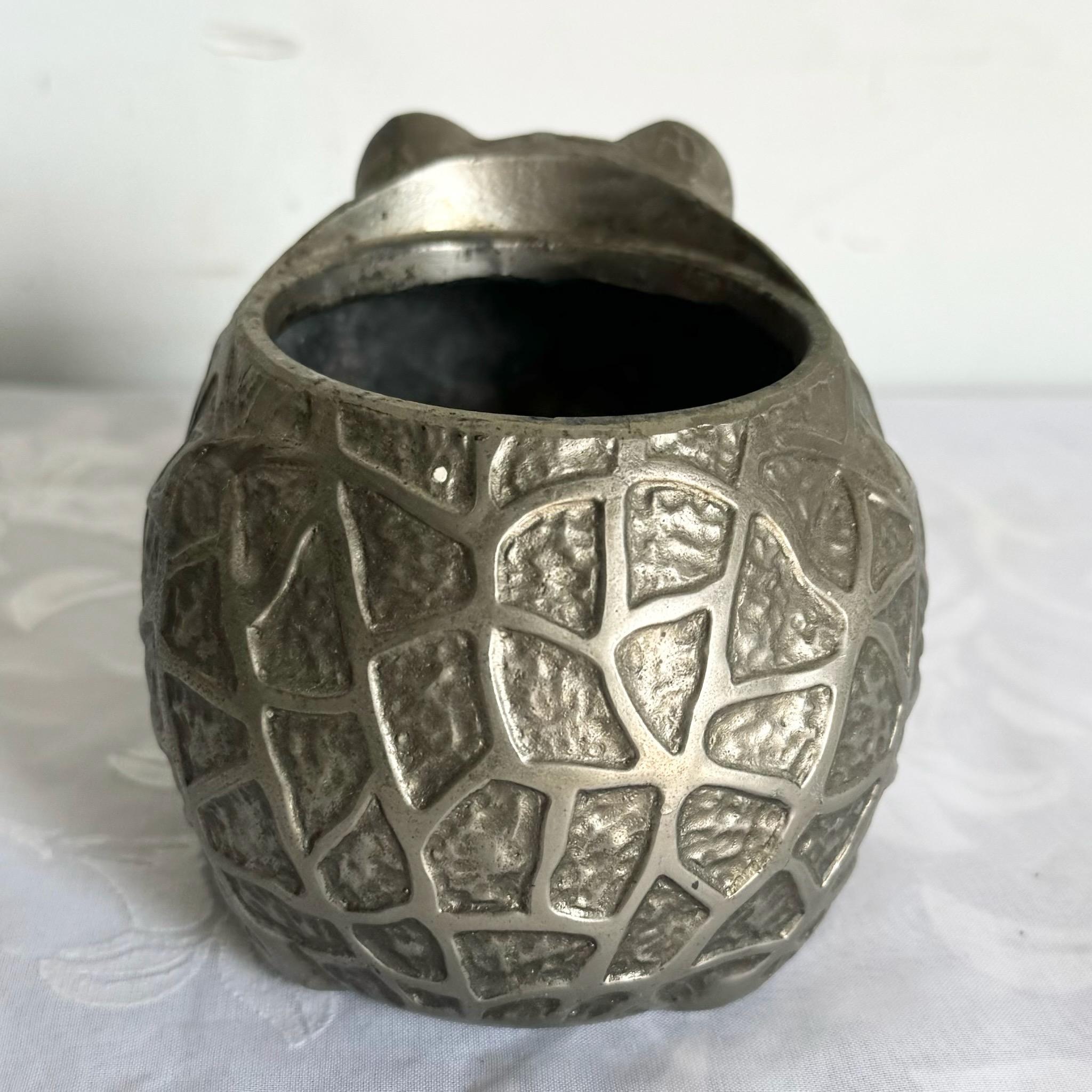 Vintage Japanese Metal Frog Vase/Planter 1