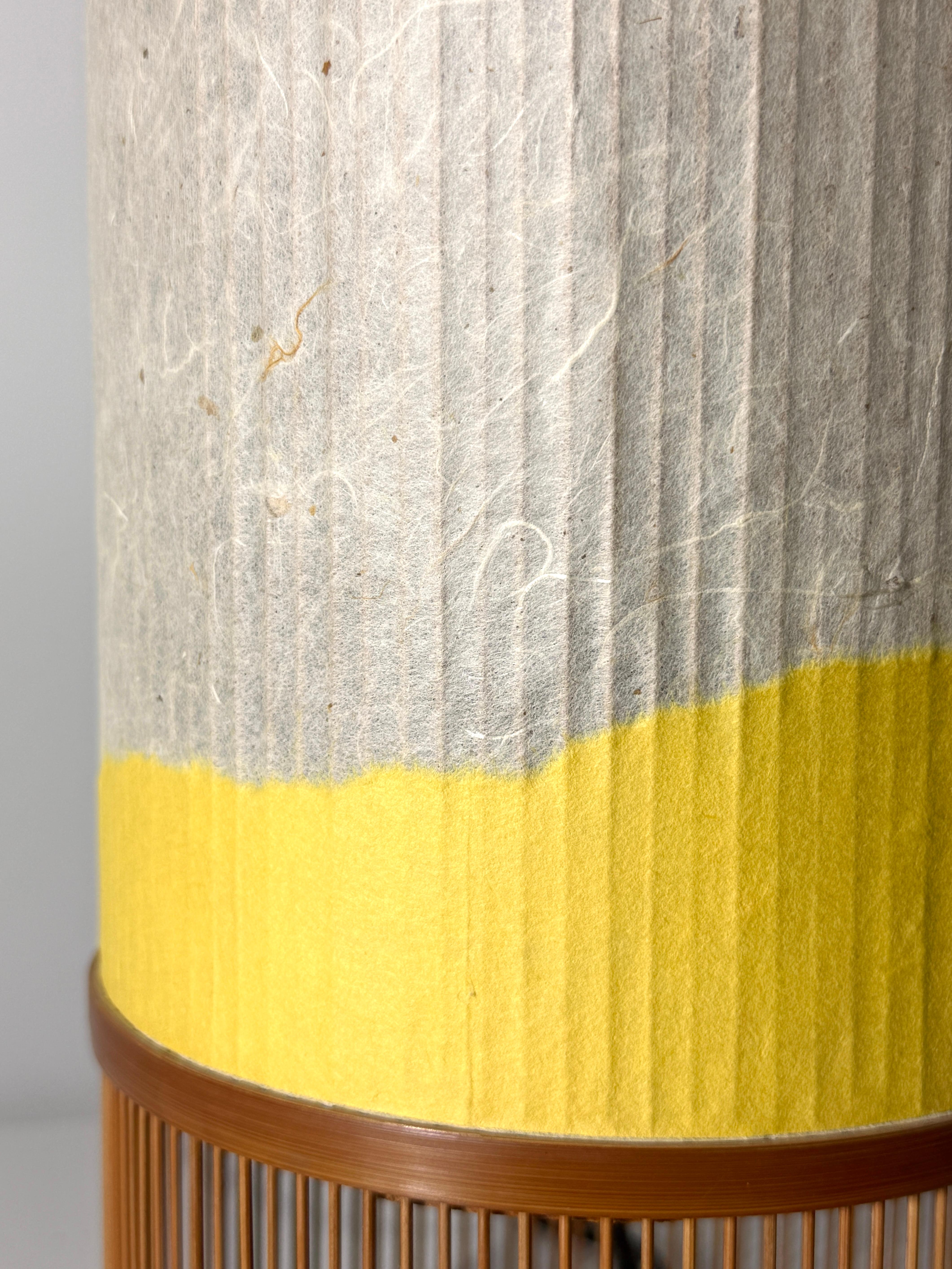 Vintage Japanese Modern Bamboo Washi Paper Lantern Table Lamp by Miyabi Andon For Sale 7