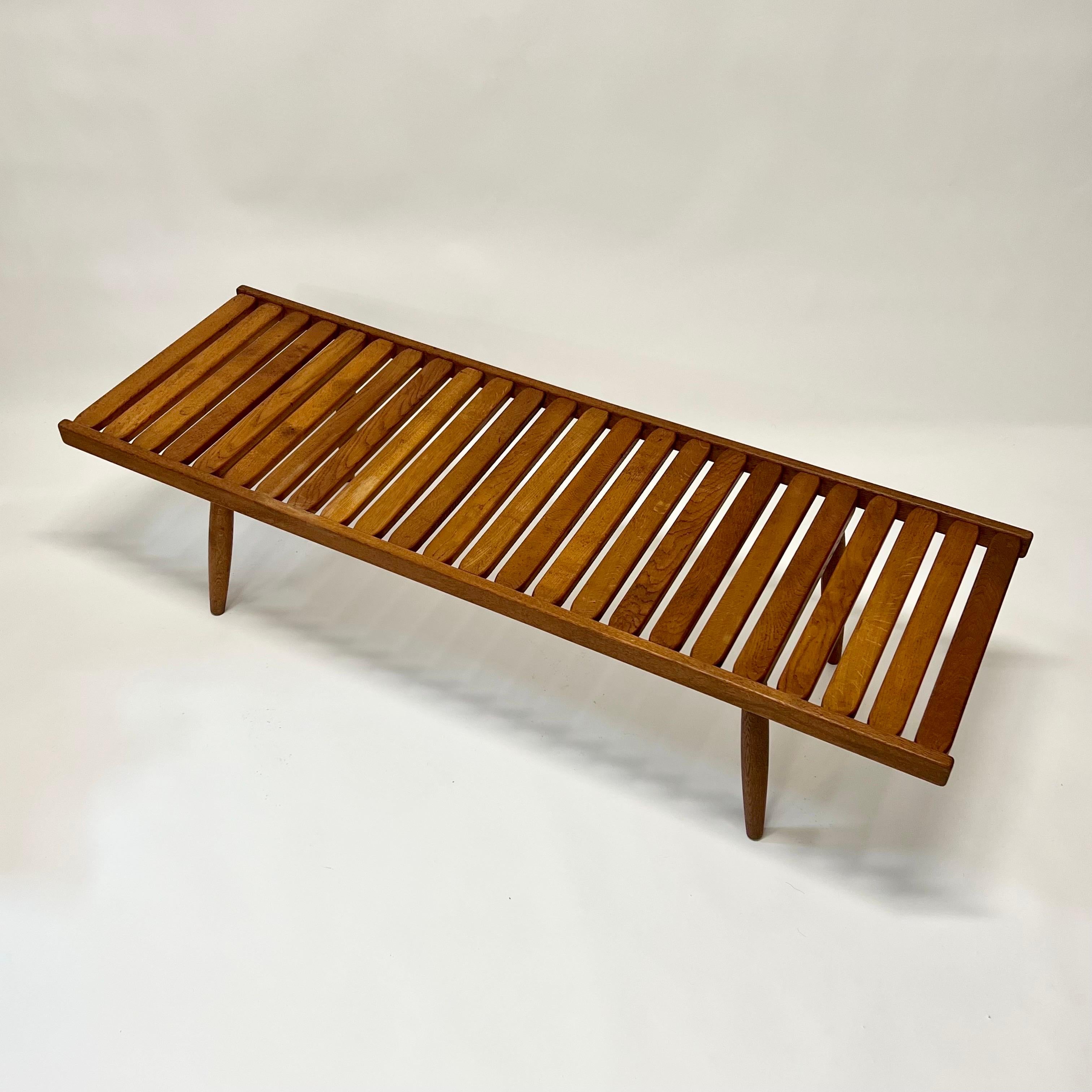 Vintage Japanese Modern Slat Coffee Table, circa 1960s In Good Condition In Oakland, CA