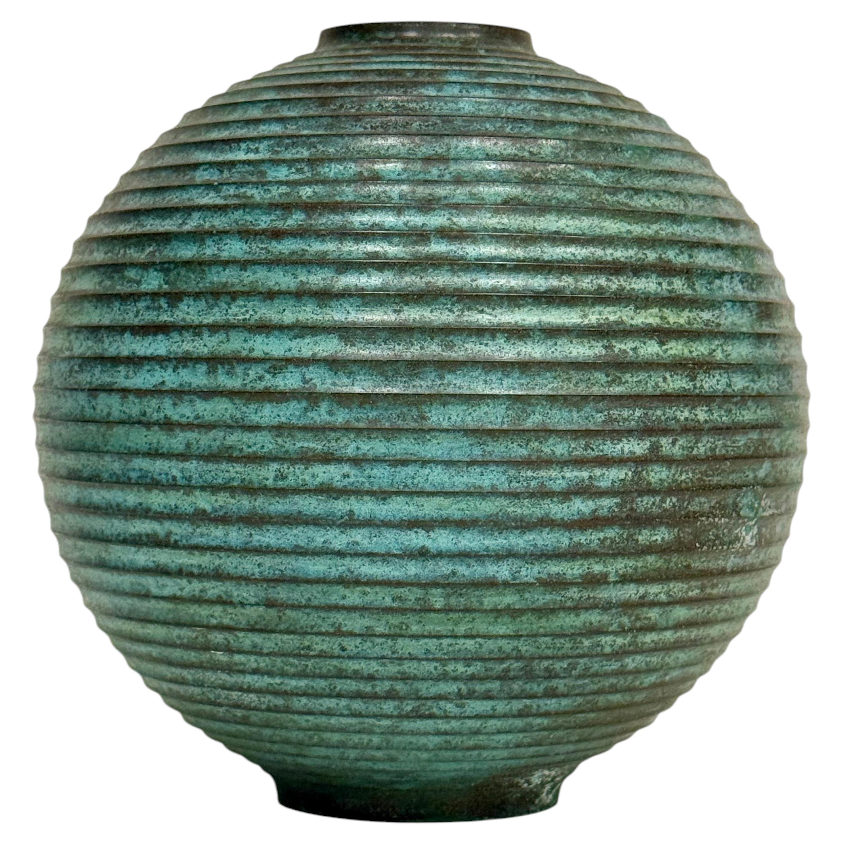 Vintage Japanese Modernist Bronze Vase c1960s For Sale