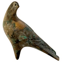 Vintage Japanese Modernist Iron Bird Sculpture