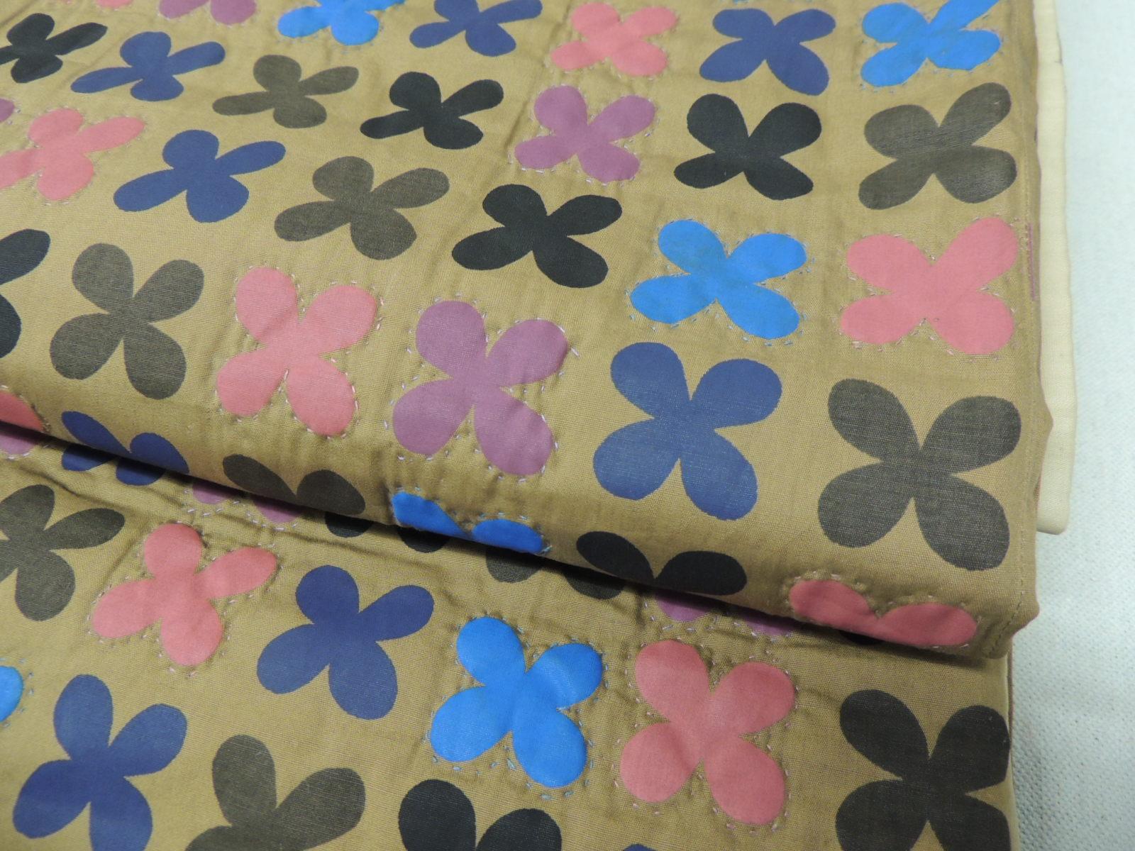 Japonisme Vintage Japanese Multi-Color Quilted Blanket