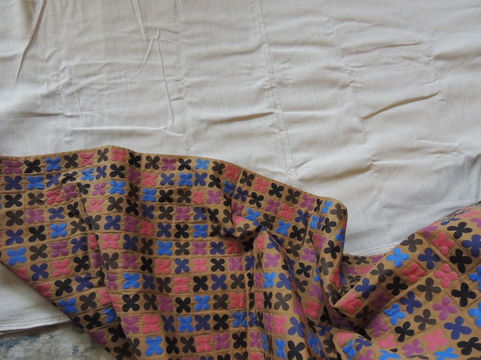 Mid-20th Century Vintage Japanese Multi-Color Quilted Blanket