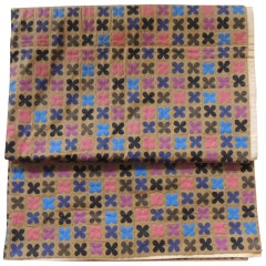 Vintage Japanese Multi-Color Quilted Blanket