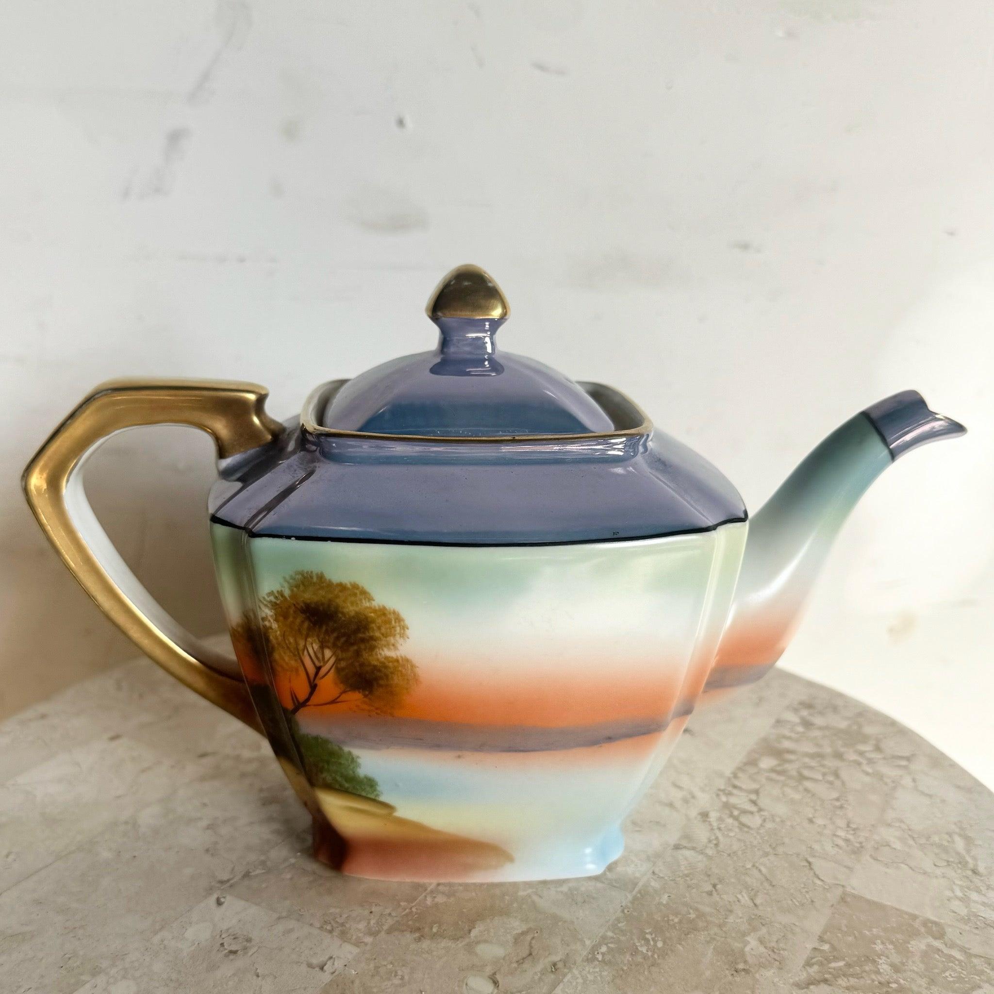 Tetera japonesa vintage de porcelana Noritake siglo XX en venta
