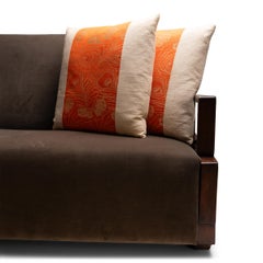 Vintage Japanese Obi Silk Throw Pillow