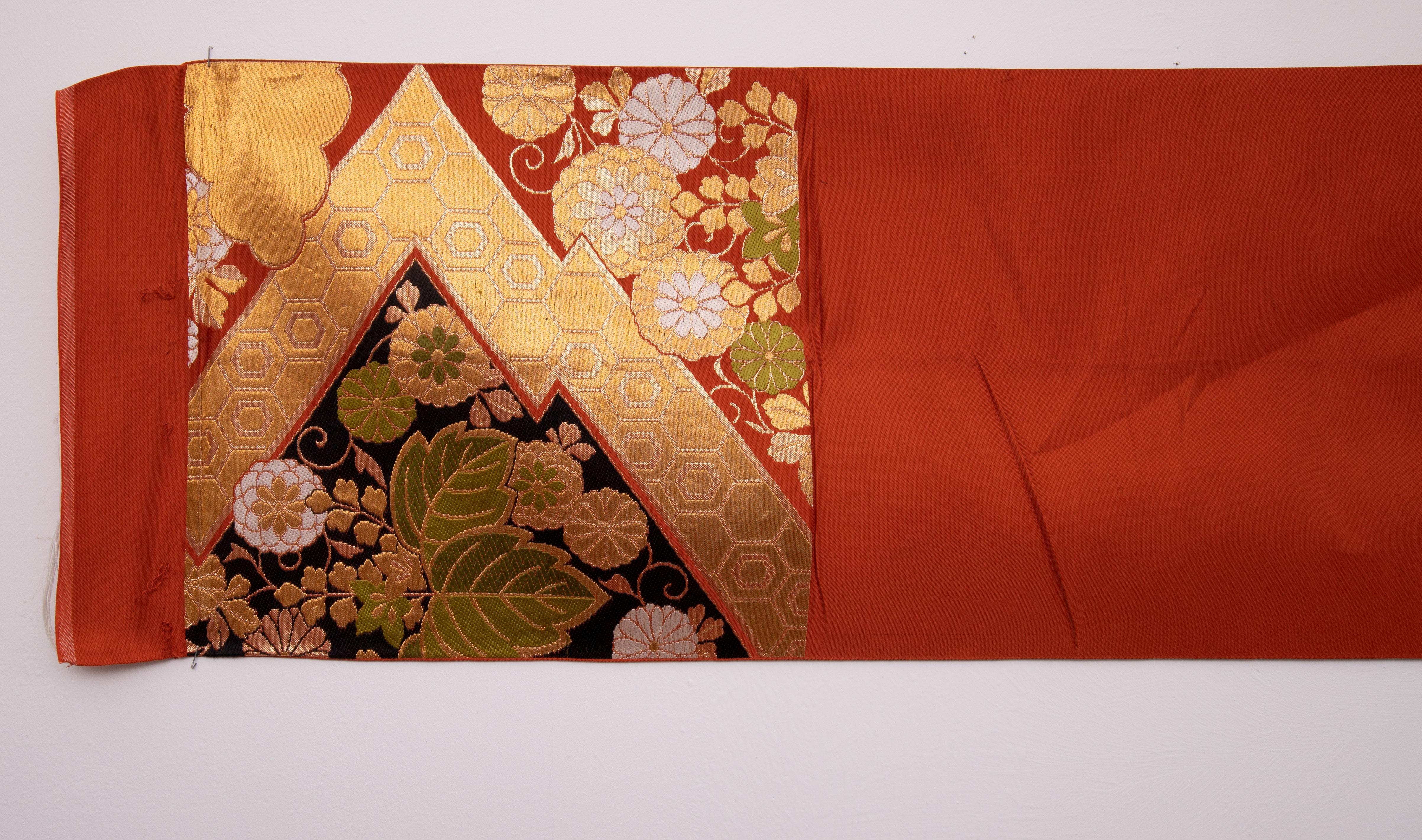 Asian Vintage Japanese Obi Textile, Mid-20th C For Sale