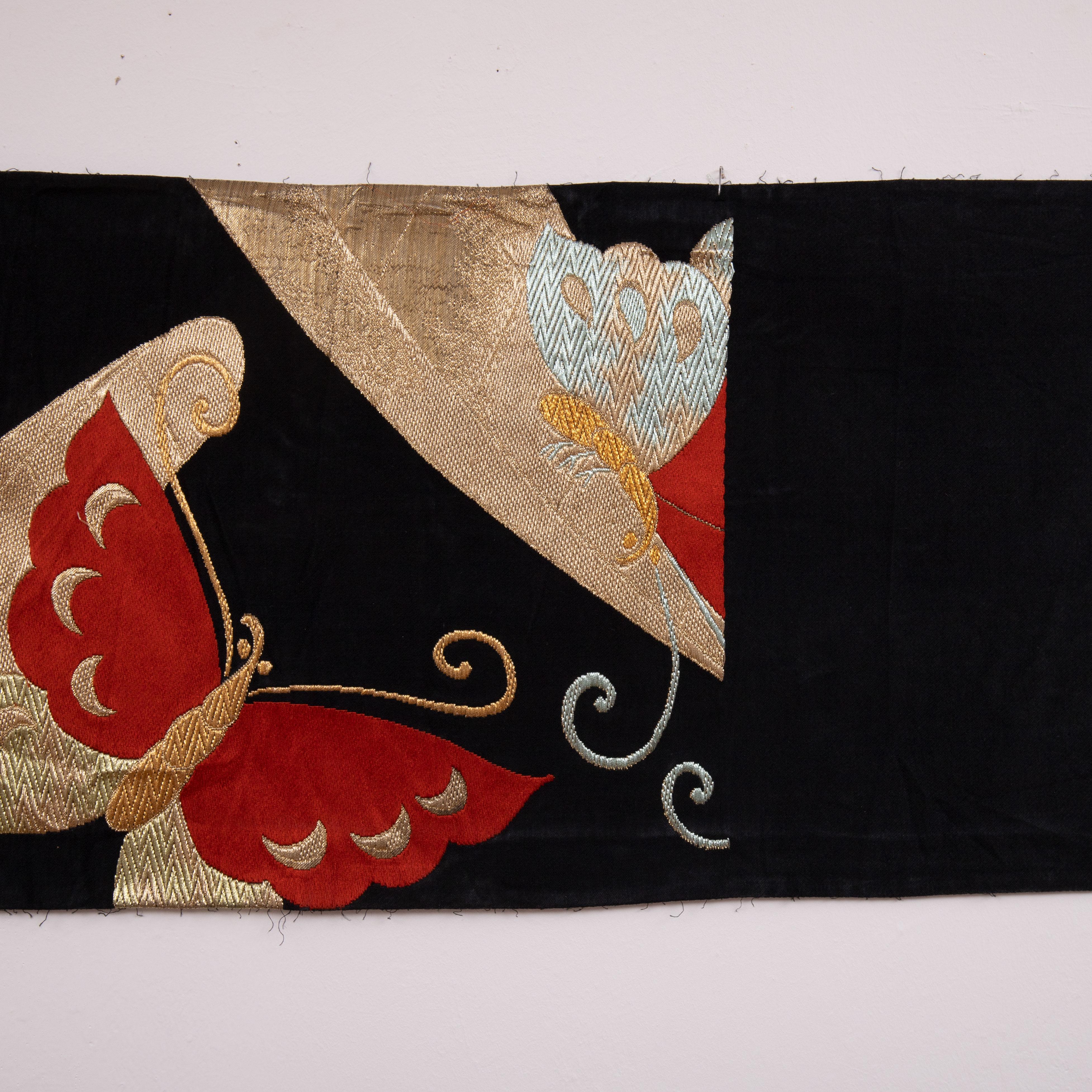 Silk Vintage Japanese Obi Textile, Mid 20th C For Sale