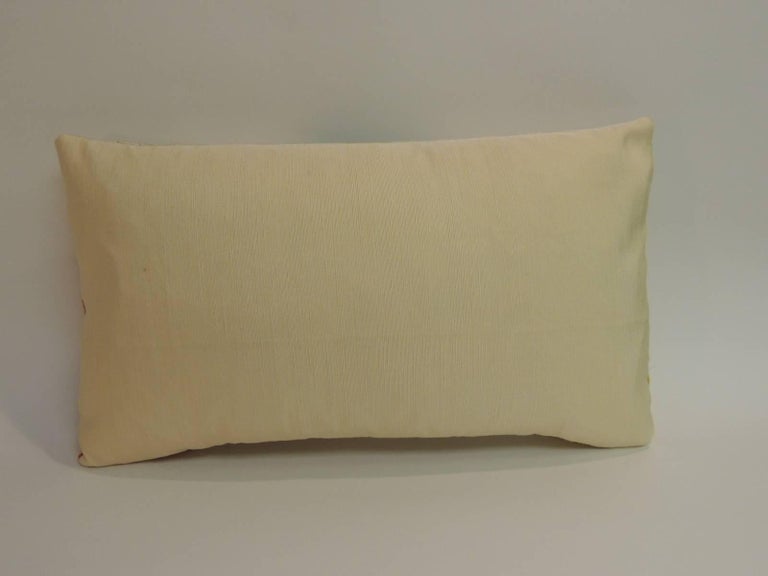 Vintage Japanese Orange Silk Circle Medallions Lumbar Decorative Pillow