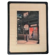 Woodblock originale giapponese d'epoca in elegante cornice di Tsuchiya Kōitsu, 1939