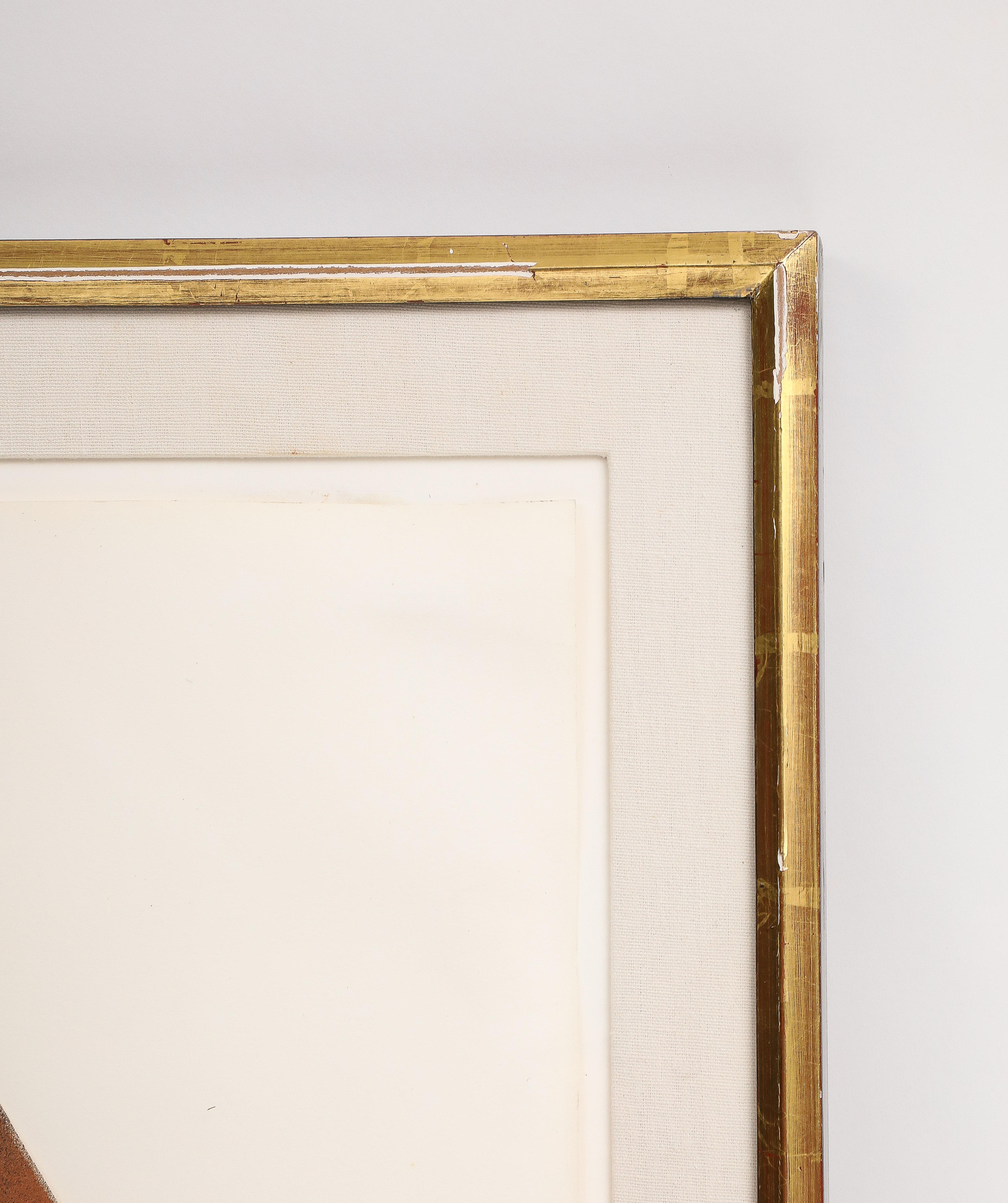 Vintage Japanese Painting of Kimono in Giltwood Frame, Signed and Numbered, 1970 For Sale 8