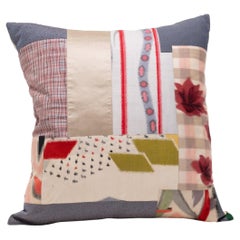 Vintage Japanese Patchwork Throw Pillow
