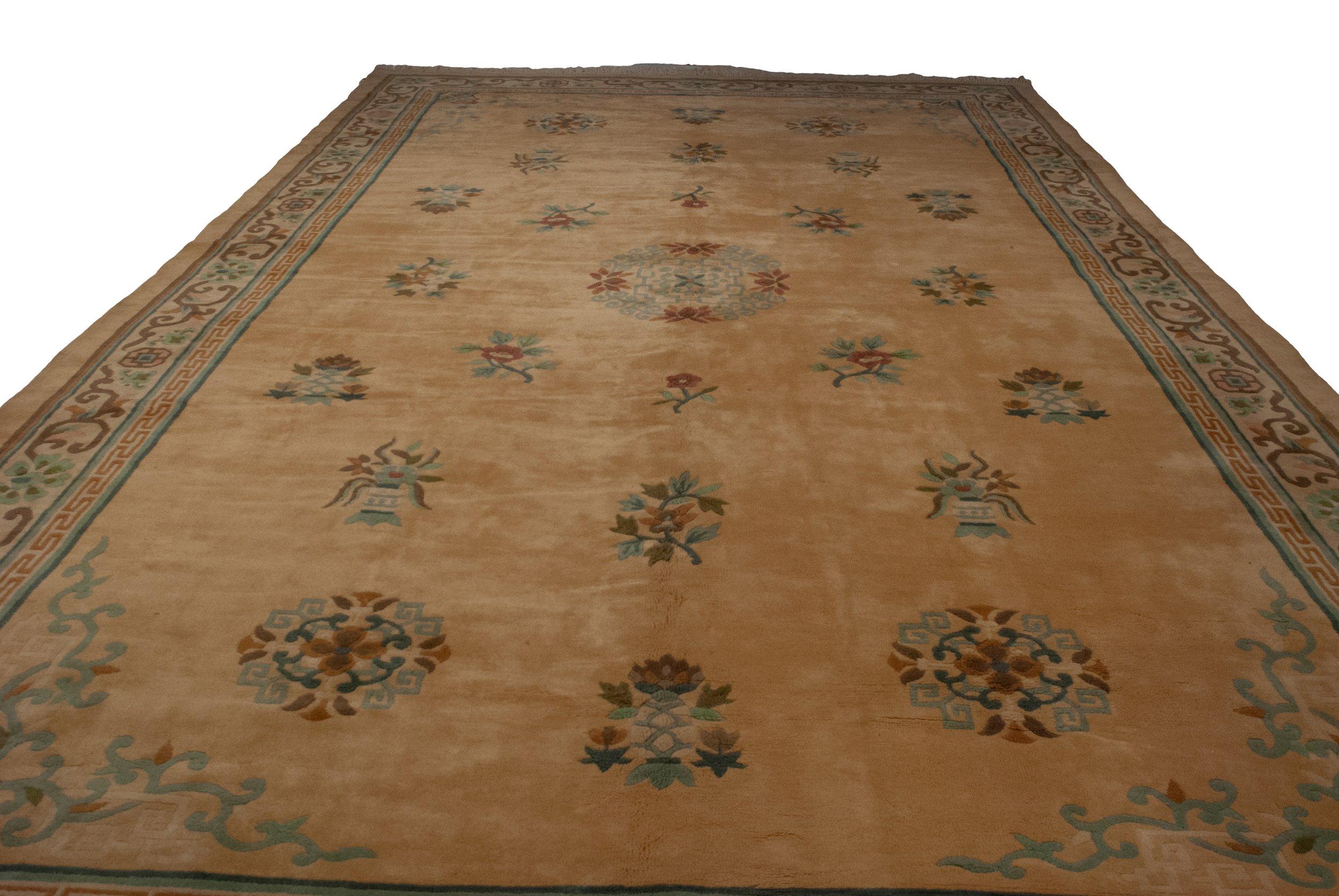 Mid-20th Century Vintage Japanese Peking Design Carpet For Sale
