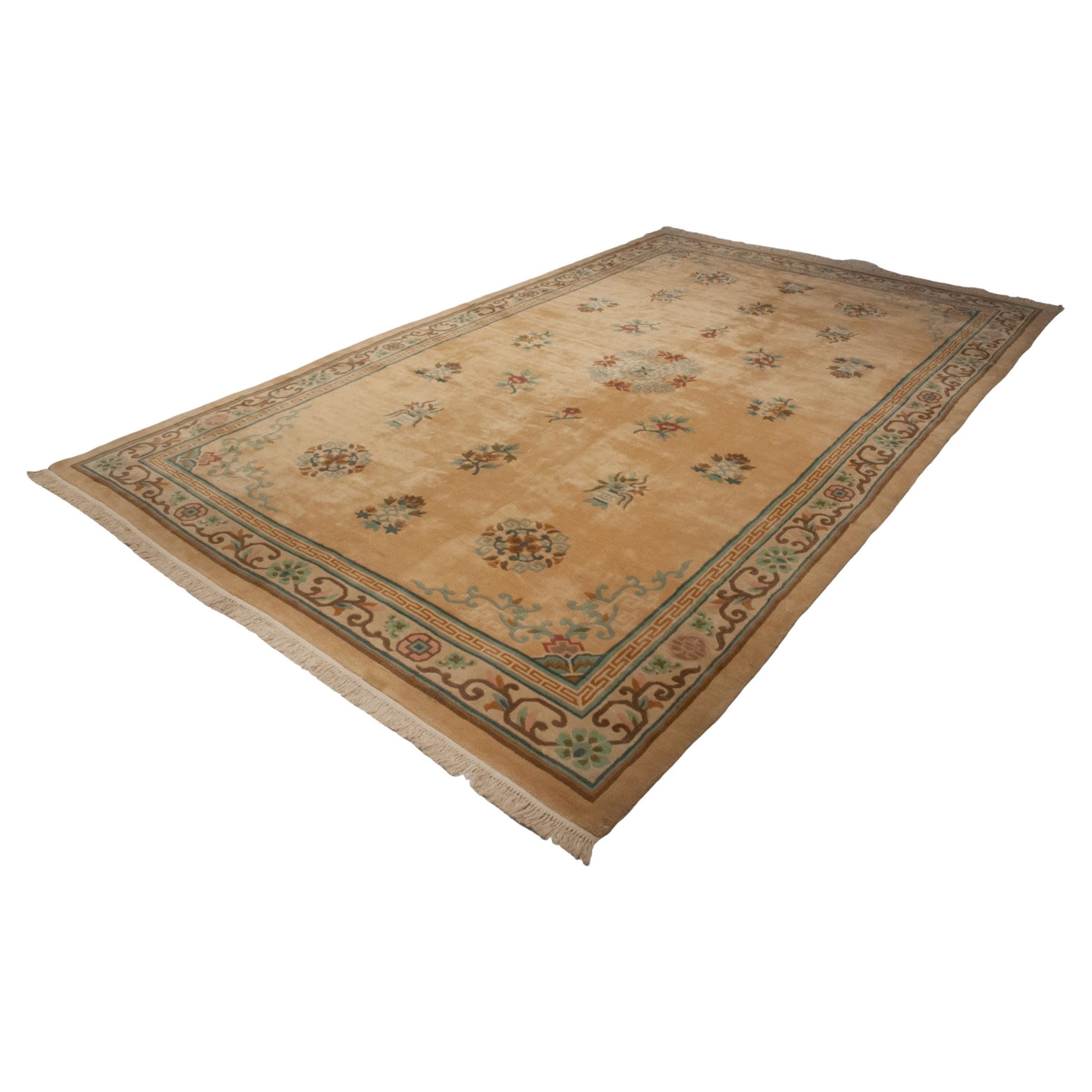 Vintage Japanese Peking Design Carpet For Sale