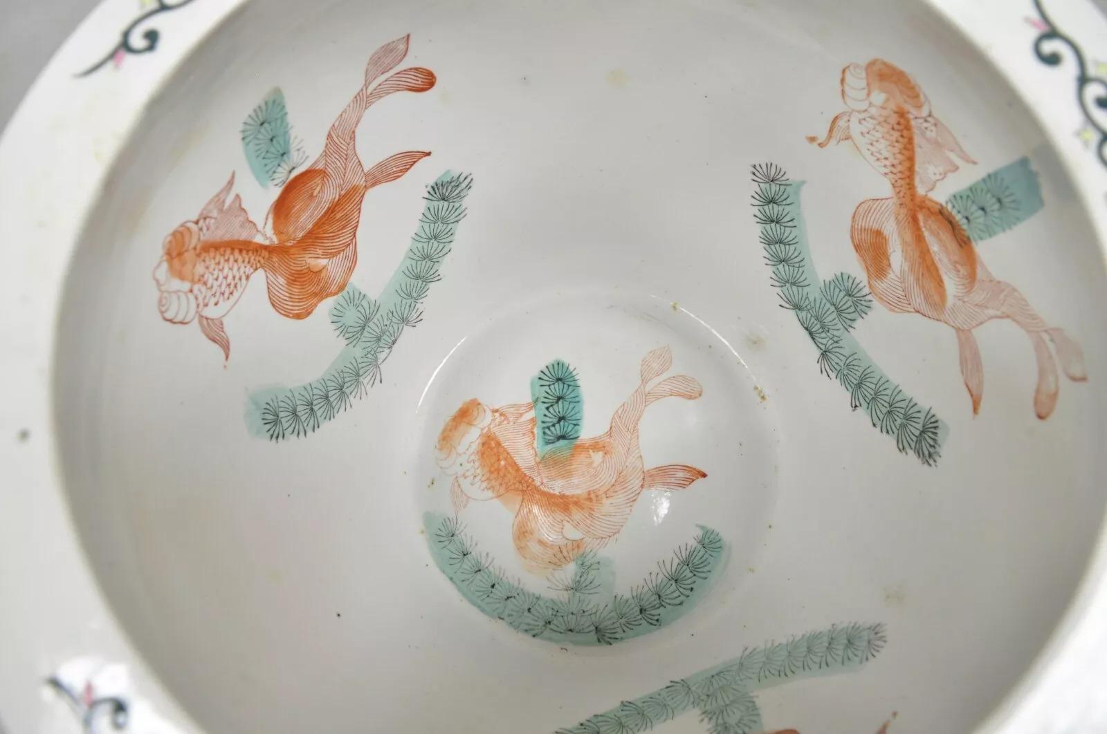 Jardiniere Cachepot Pot en Porcelaine Japonaise Vintage Animal Sauvage Africain 1