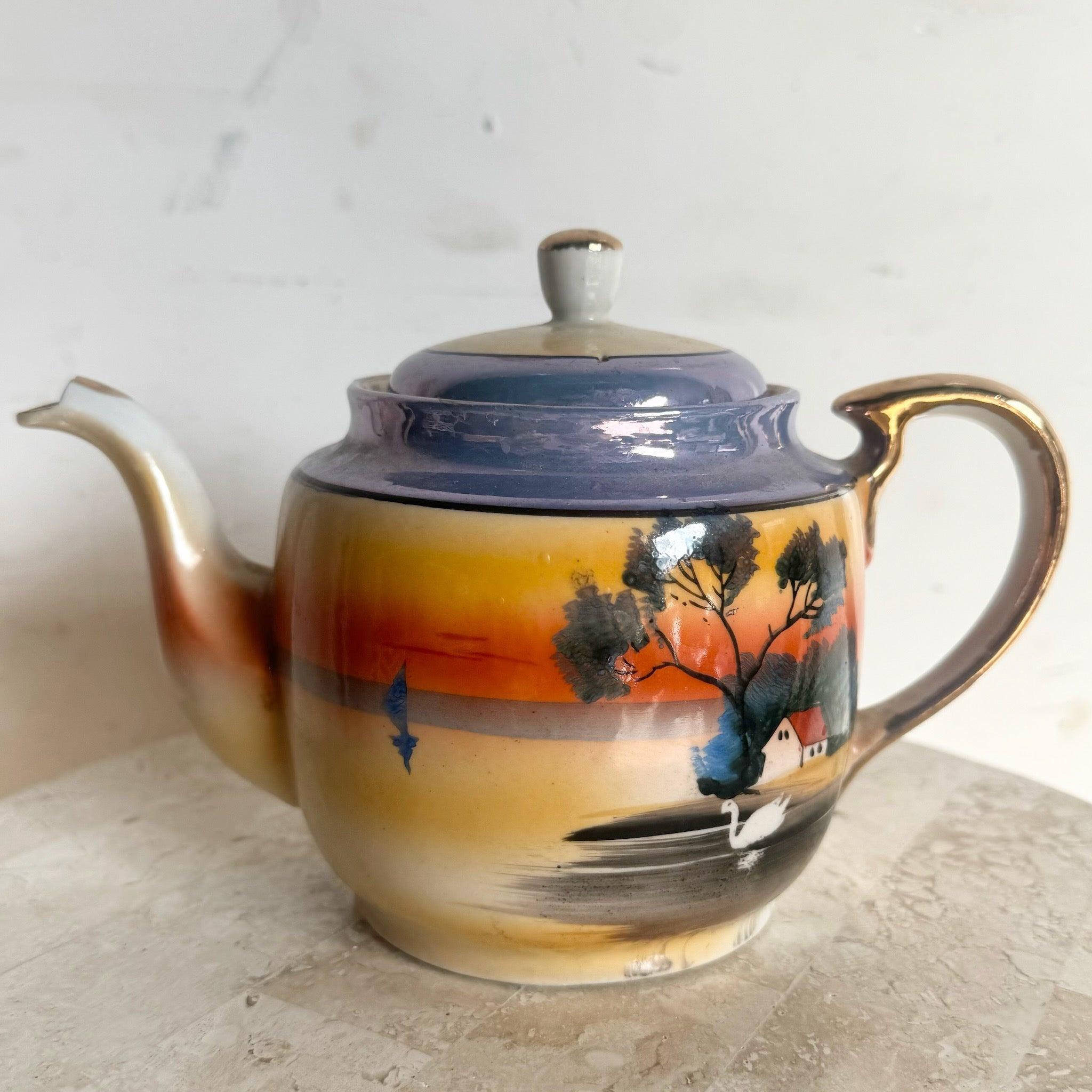 Tetera de Porcelana Japonesa Vintage - Lusterware Japonés en venta