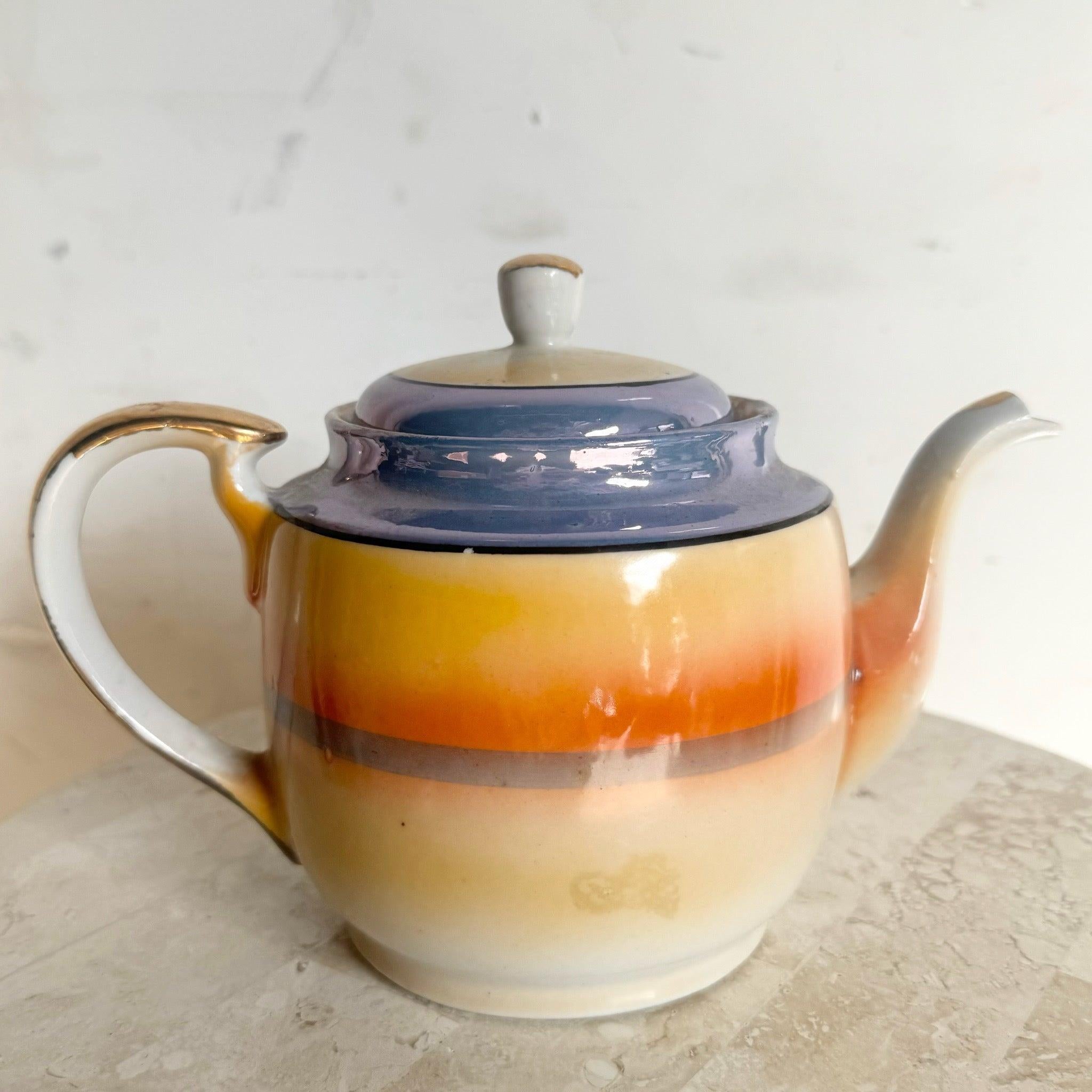 Tetera de Porcelana Japonesa Vintage - Lusterware en venta 3