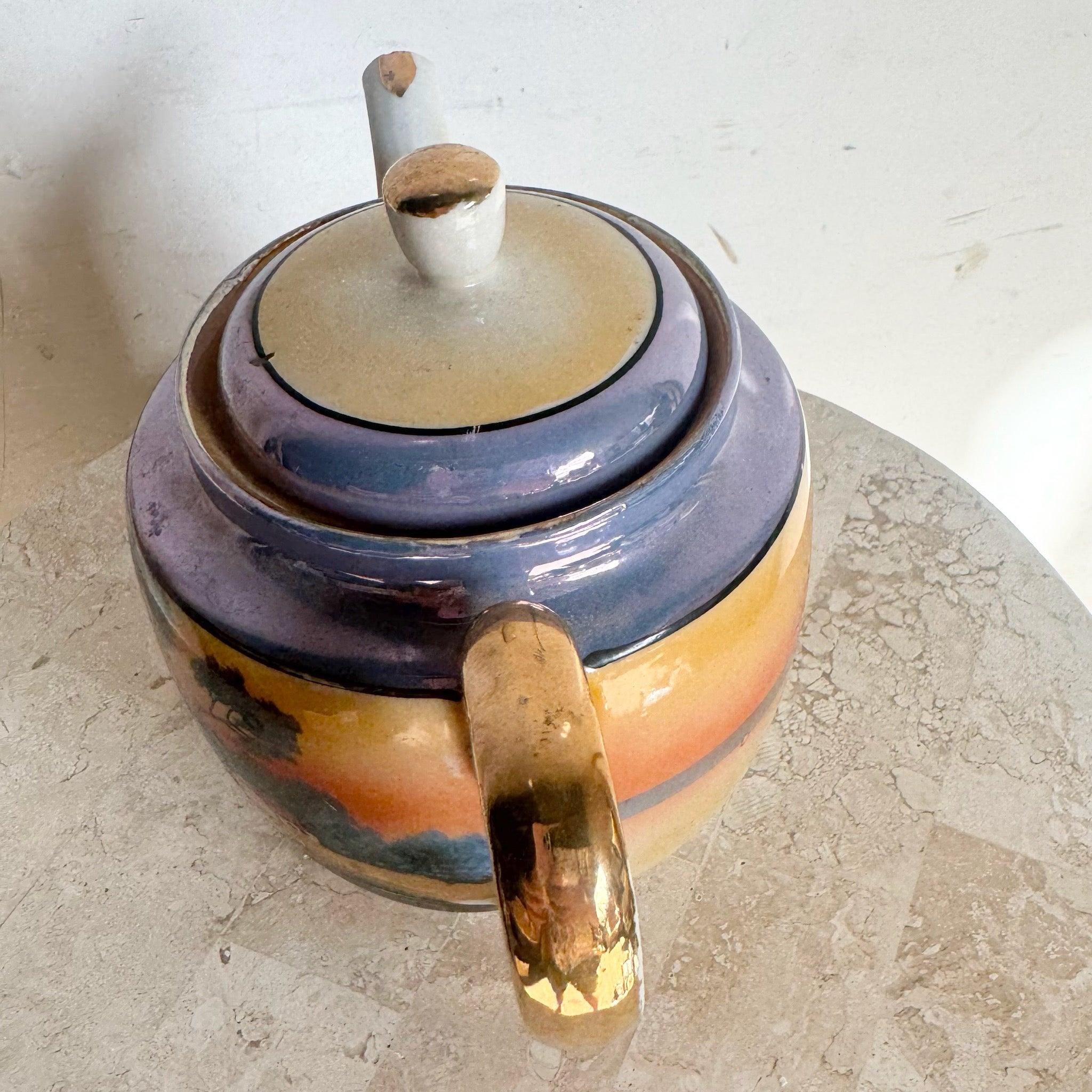 Tetera de Porcelana Japonesa Vintage - Lusterware en venta 4