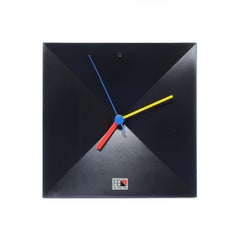 Vintage Japanese Postmodern Black Clock