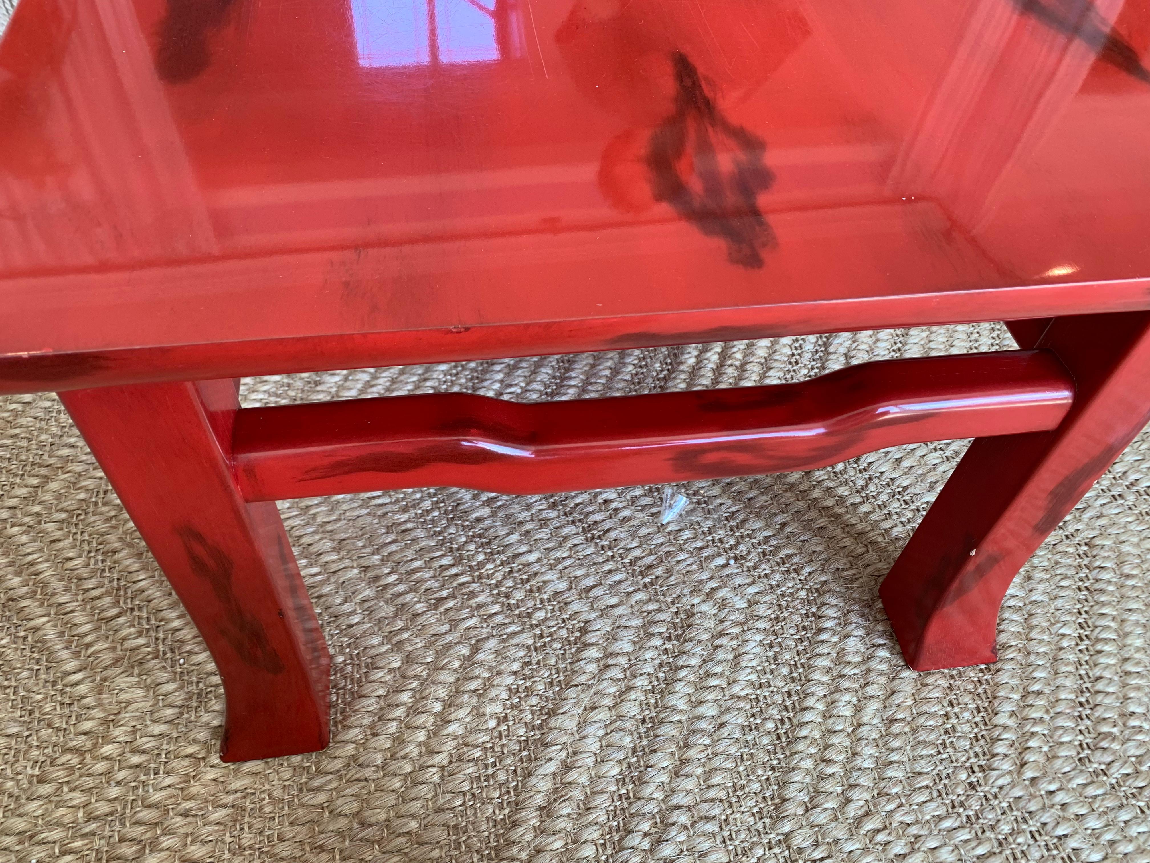 red lacquer coffee table