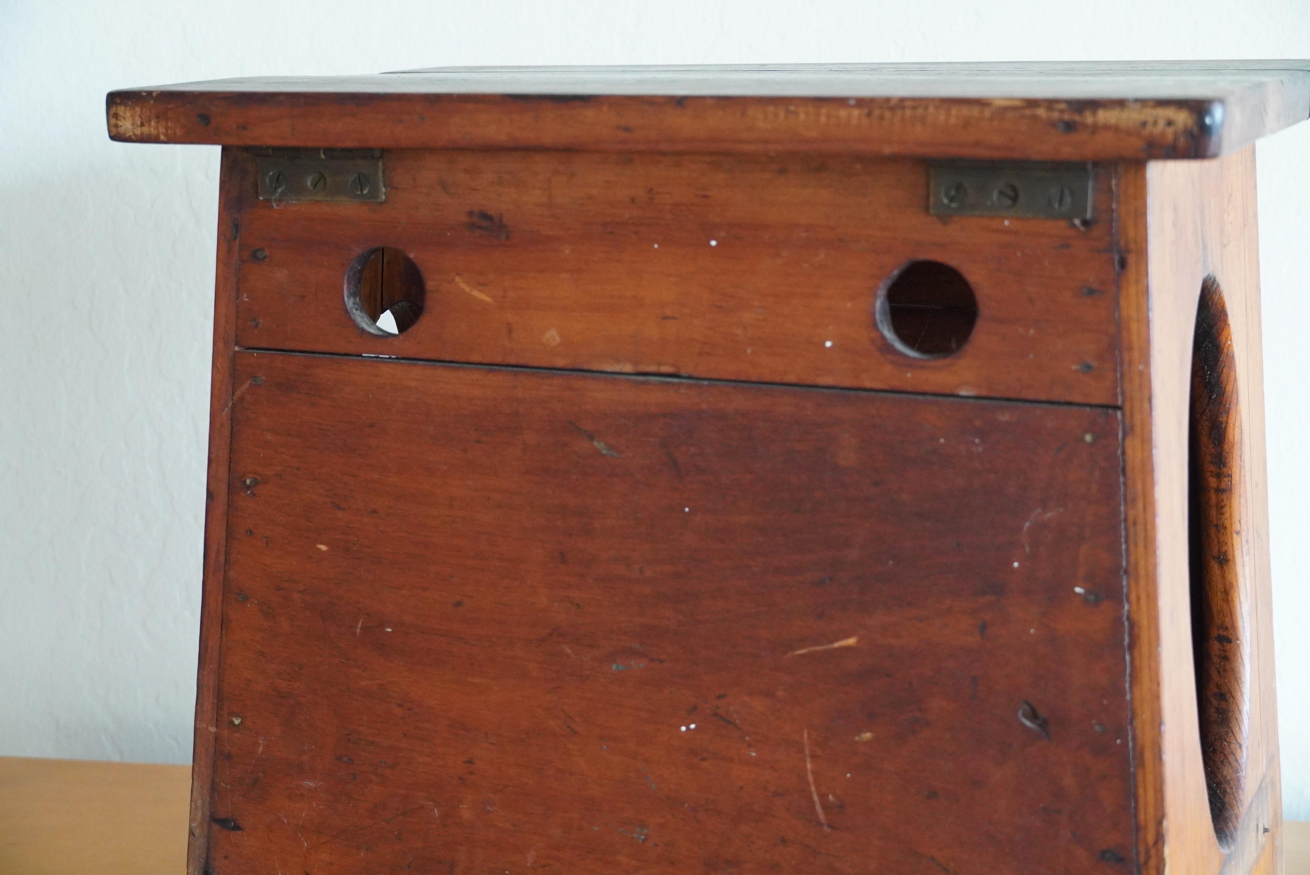 Vintage Japanese Shop Keepers Stool with Lidded Top For Sale 1